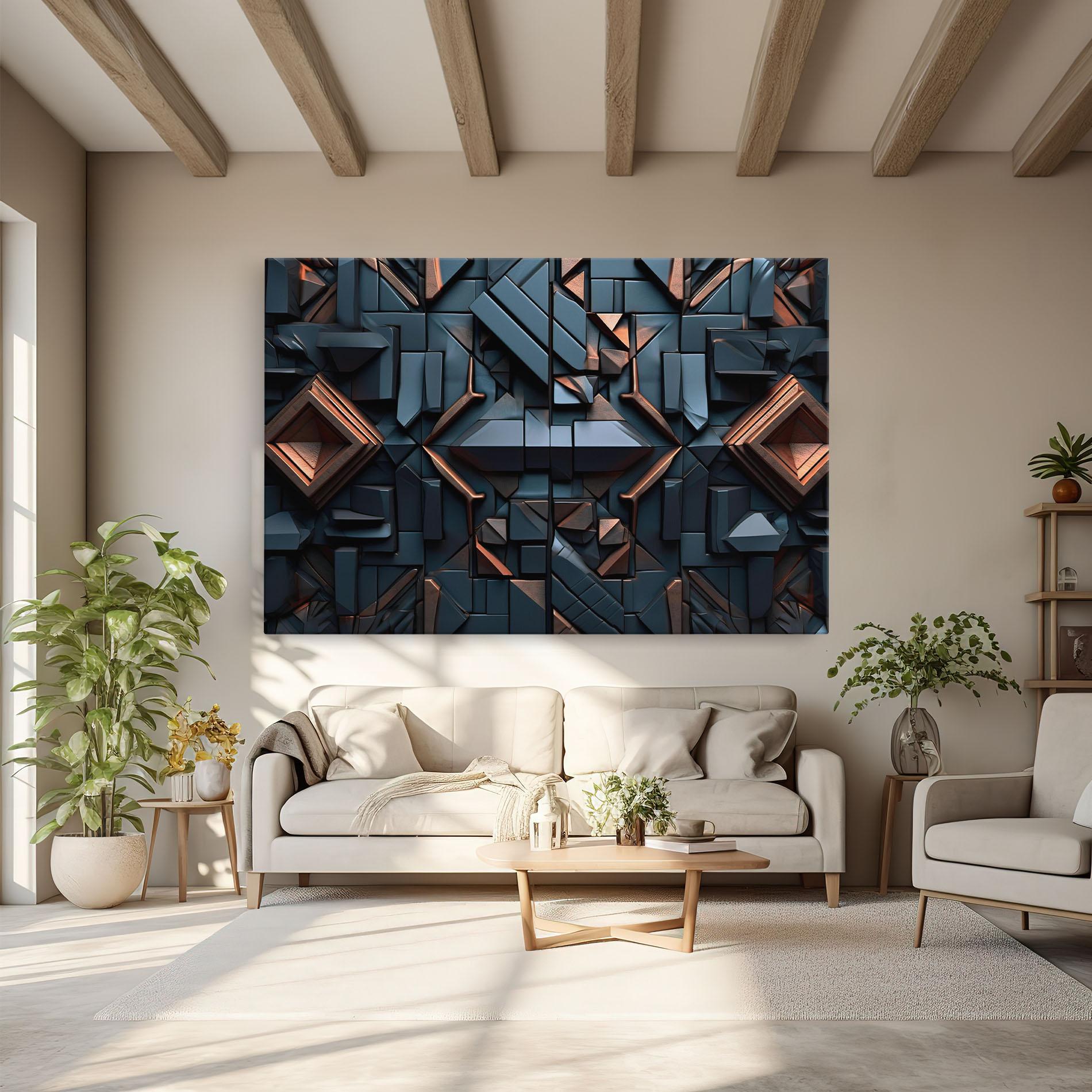 Tablou Canvas Orange Rhombus mockup 6