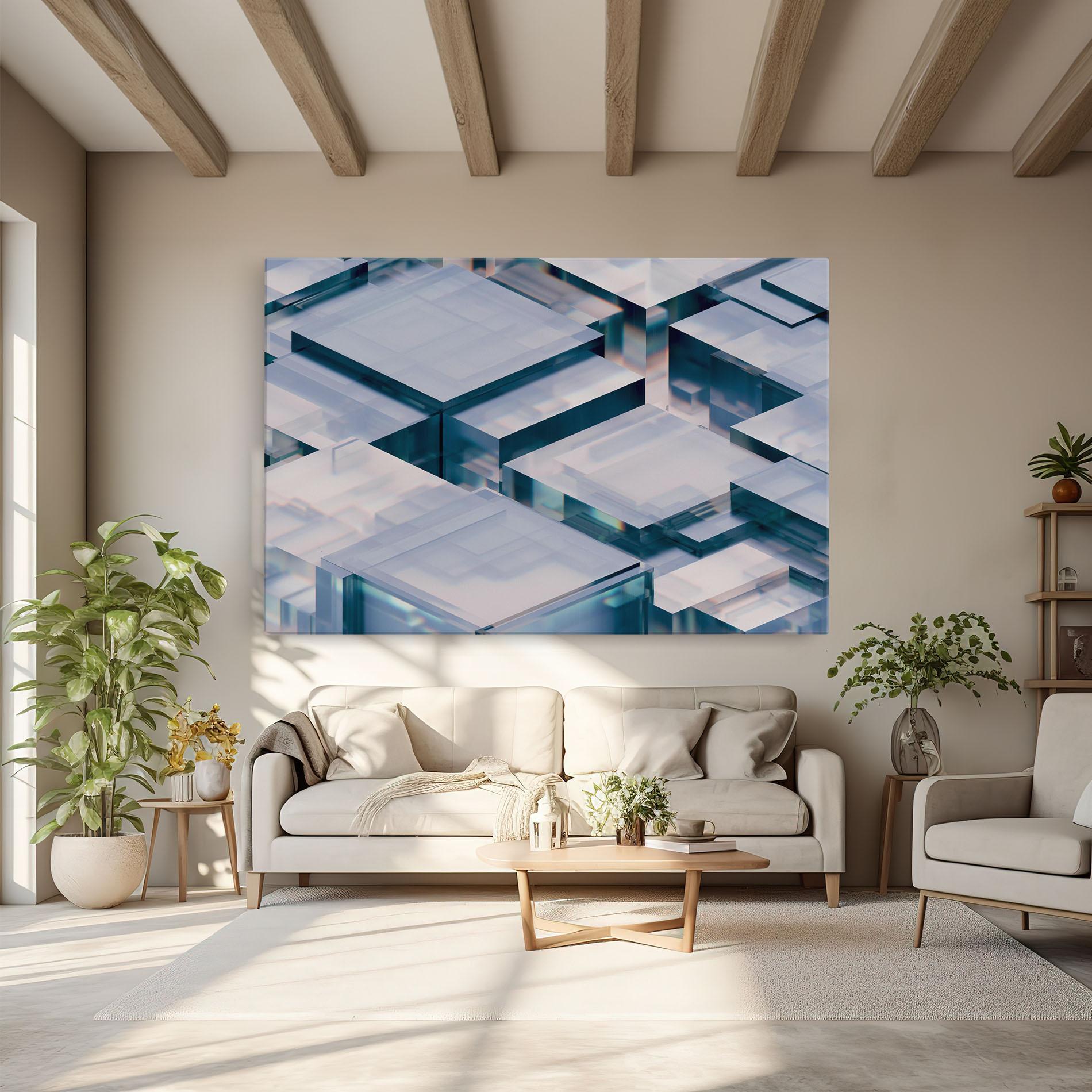 Tablou Canvas Square Glass mockup 6