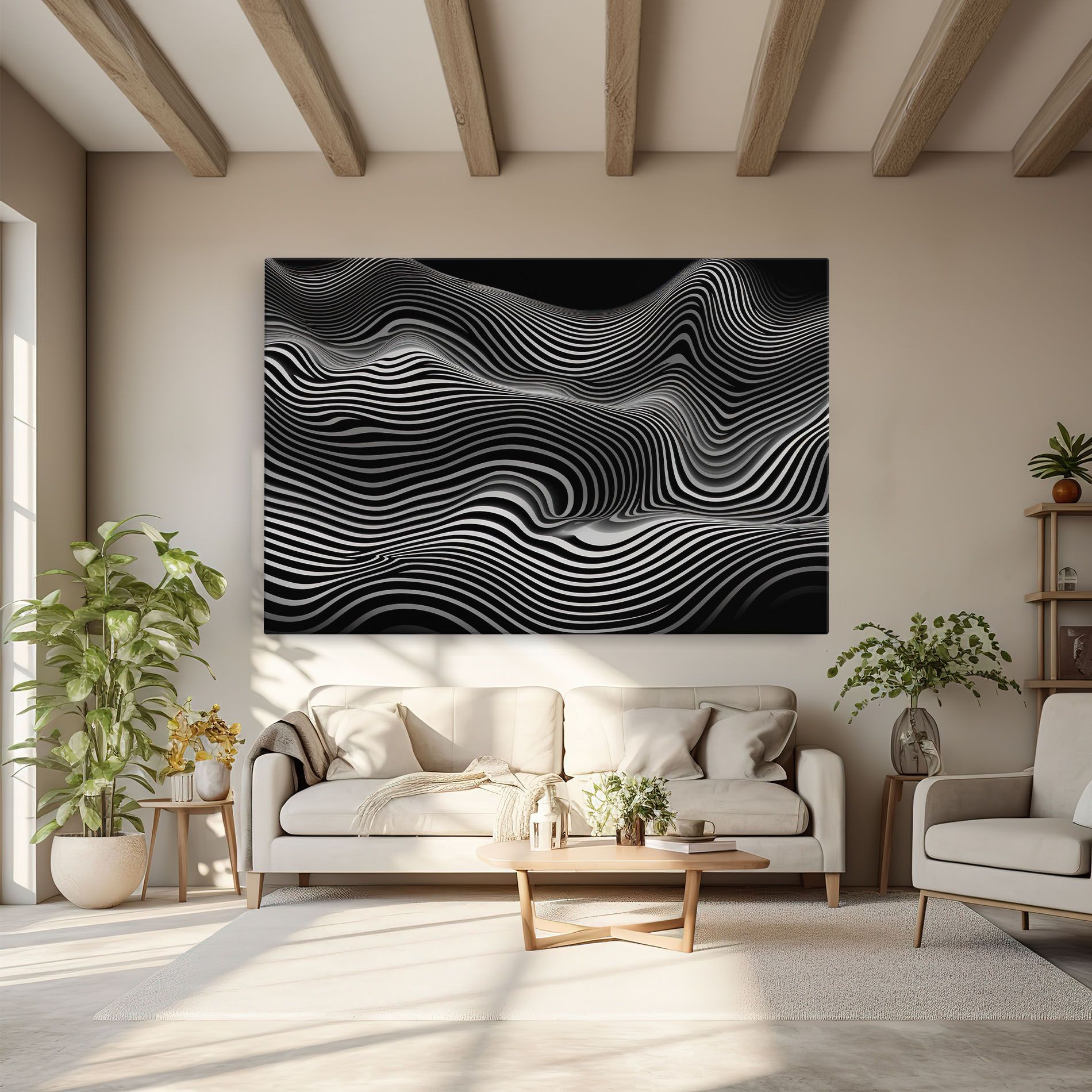 White Black Lines Wave mockup 6