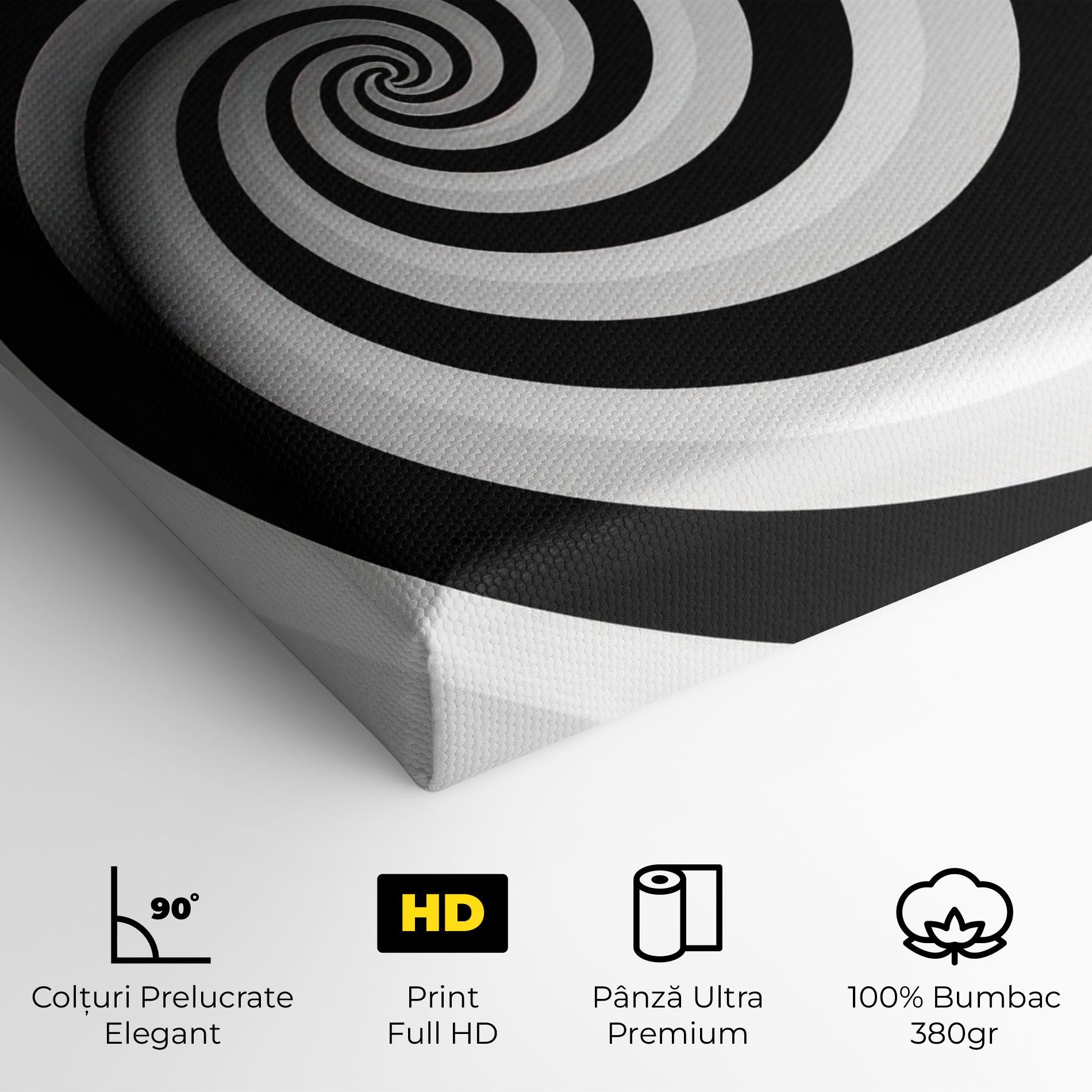 Black White Spiral mockup 4