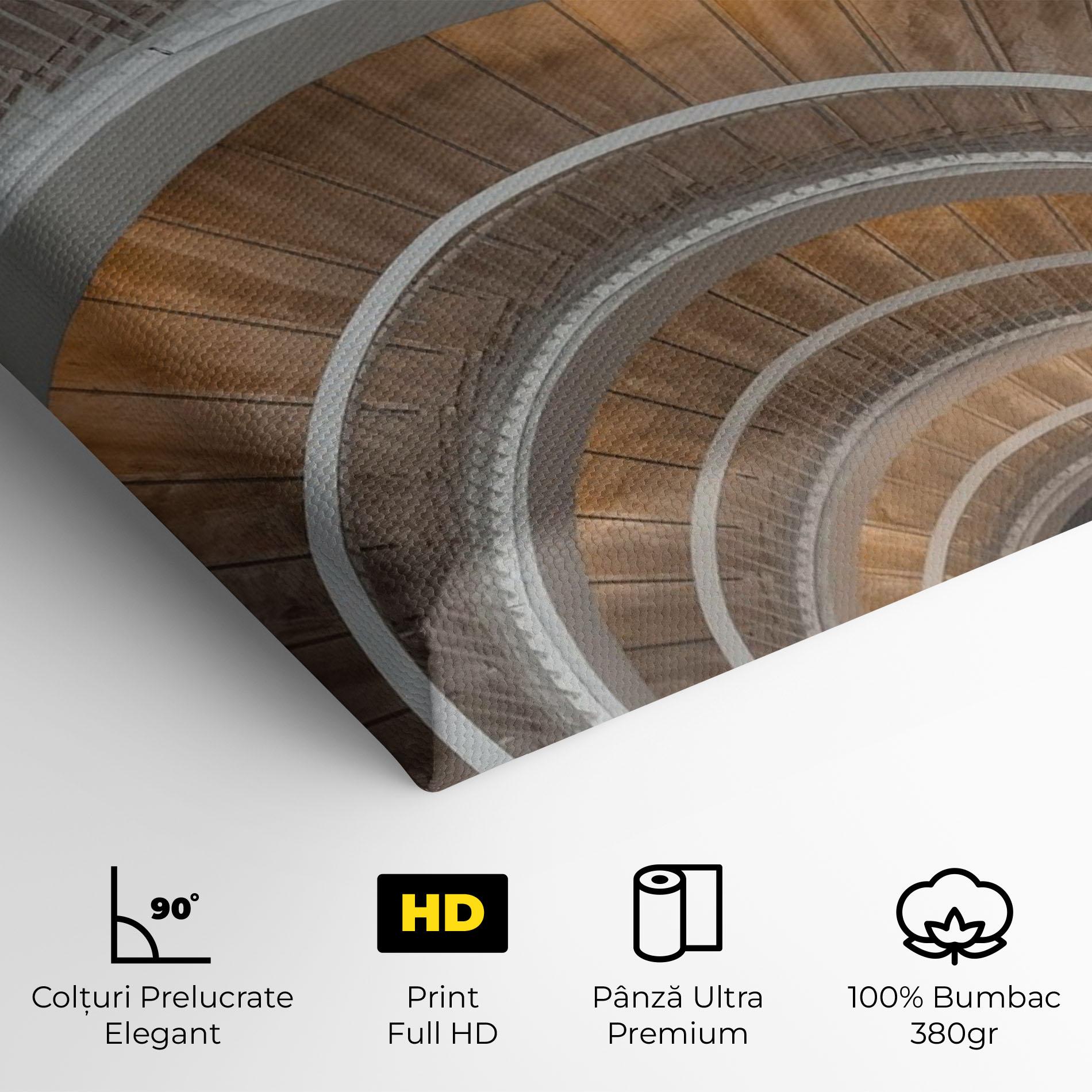 Tablou Canvas White Spiral Stairs mockup 4