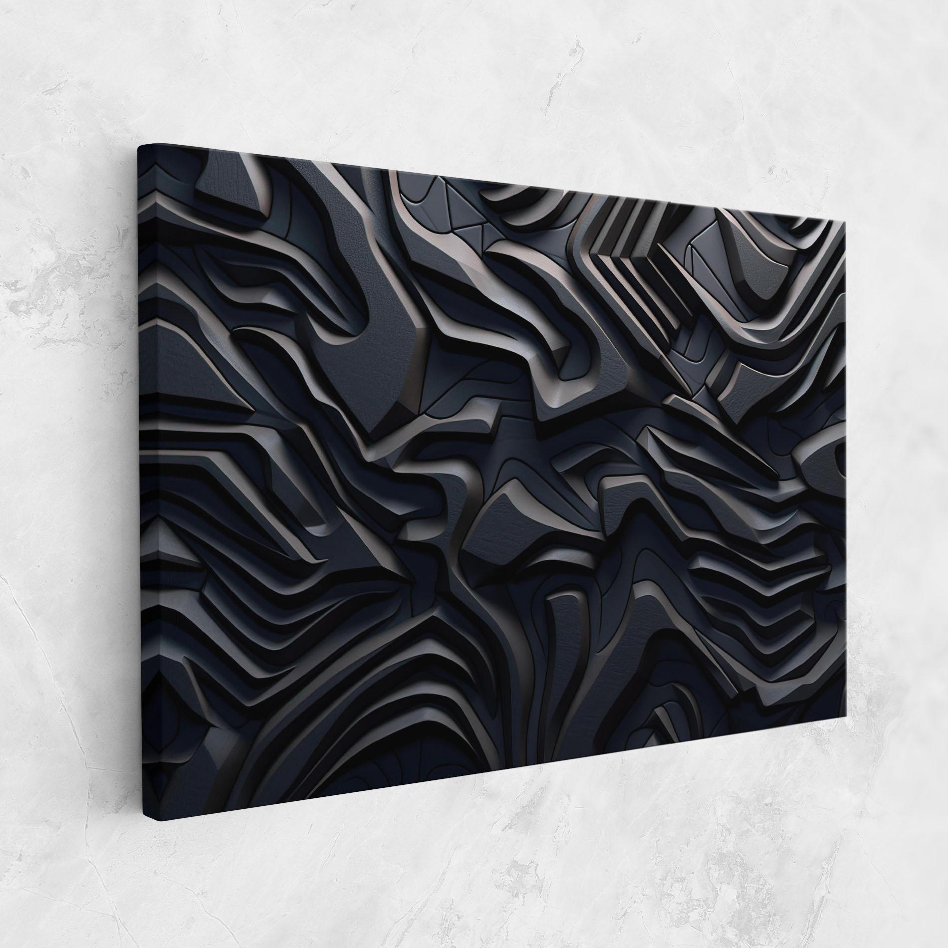 Tablou Canvas Black 3d Lines mockup 1