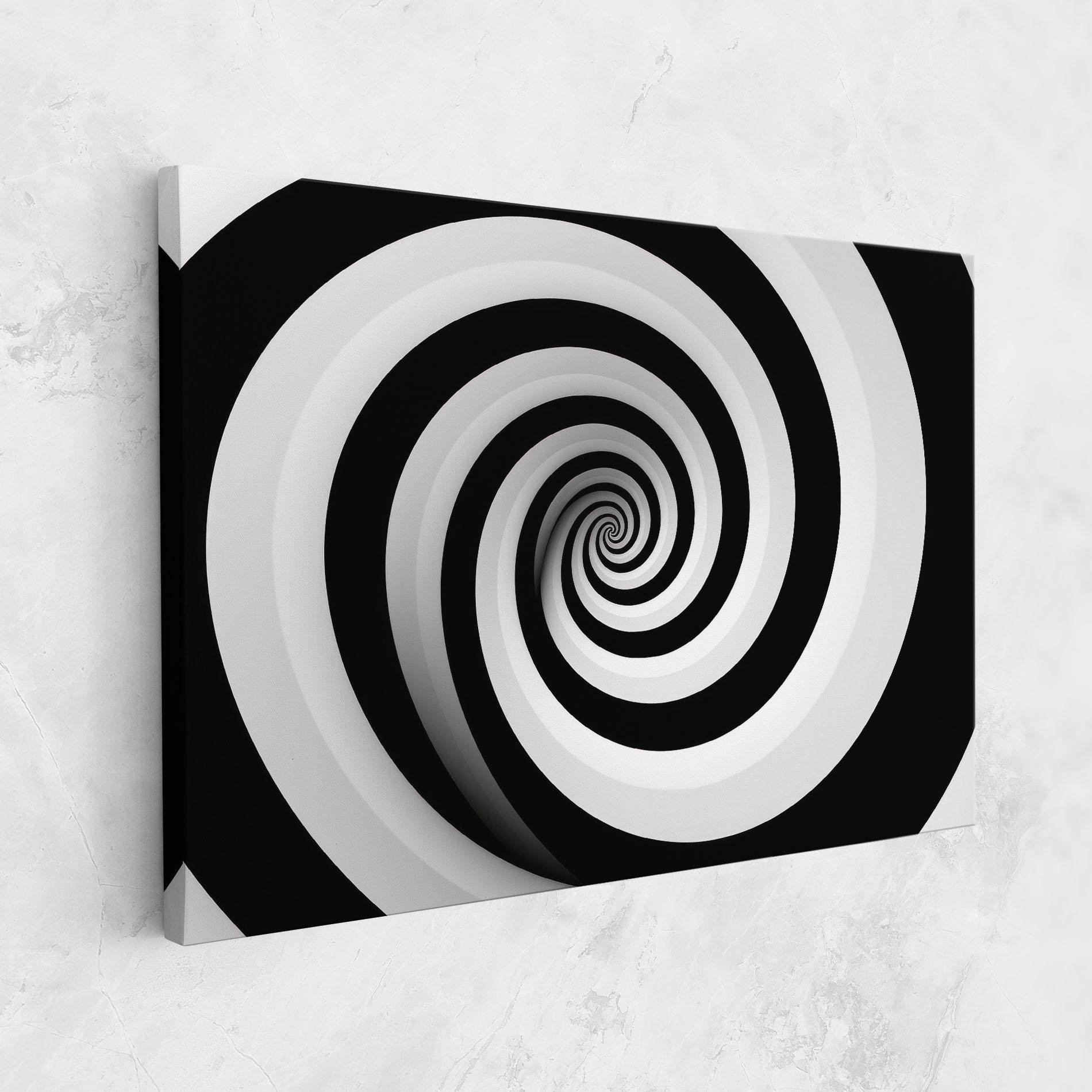 Tablou Canvas Black White Spiral mockup 1