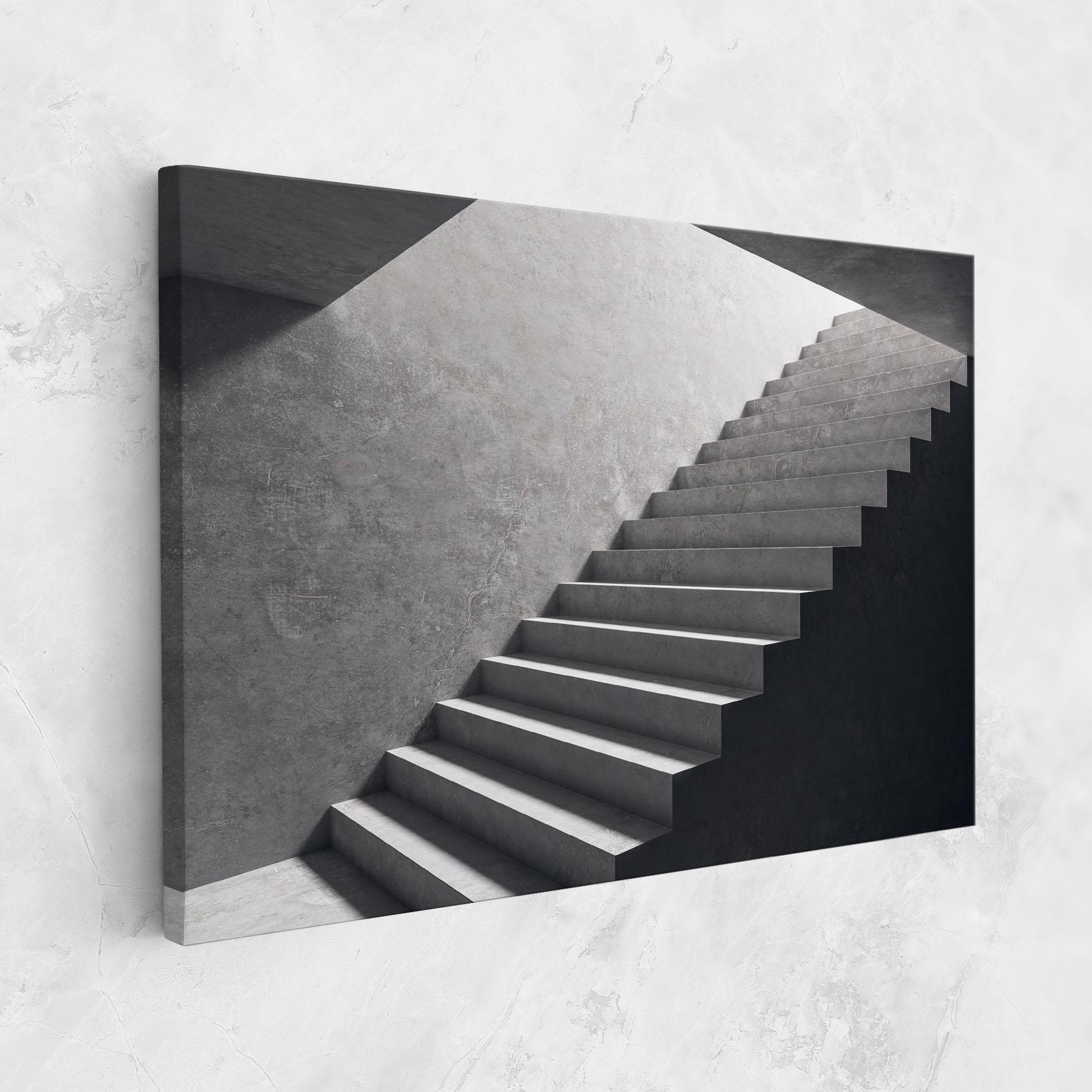 Tablou Canvas Concrete Stairs mockup 1