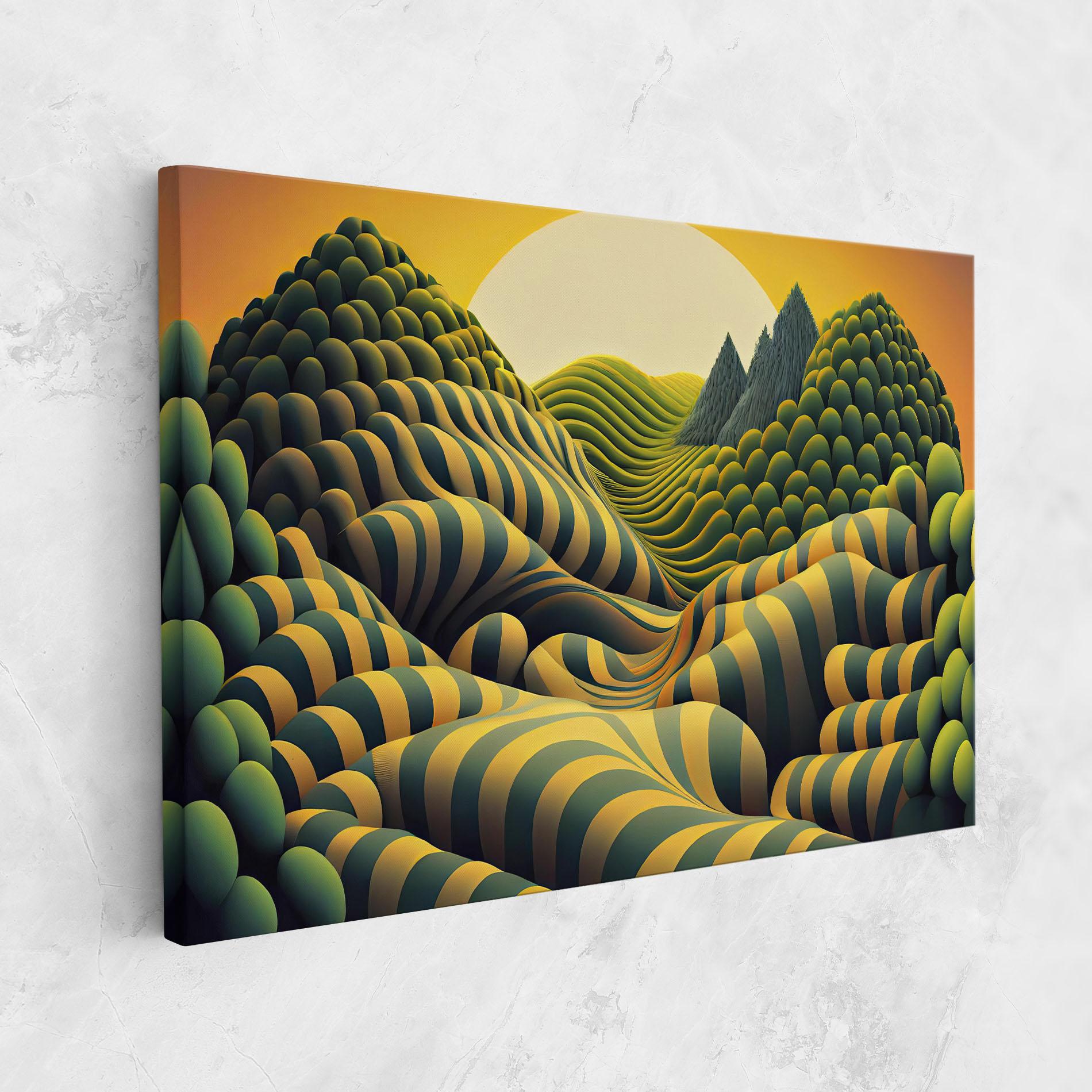 Tablou Canvas Green Yellow View mockup 1