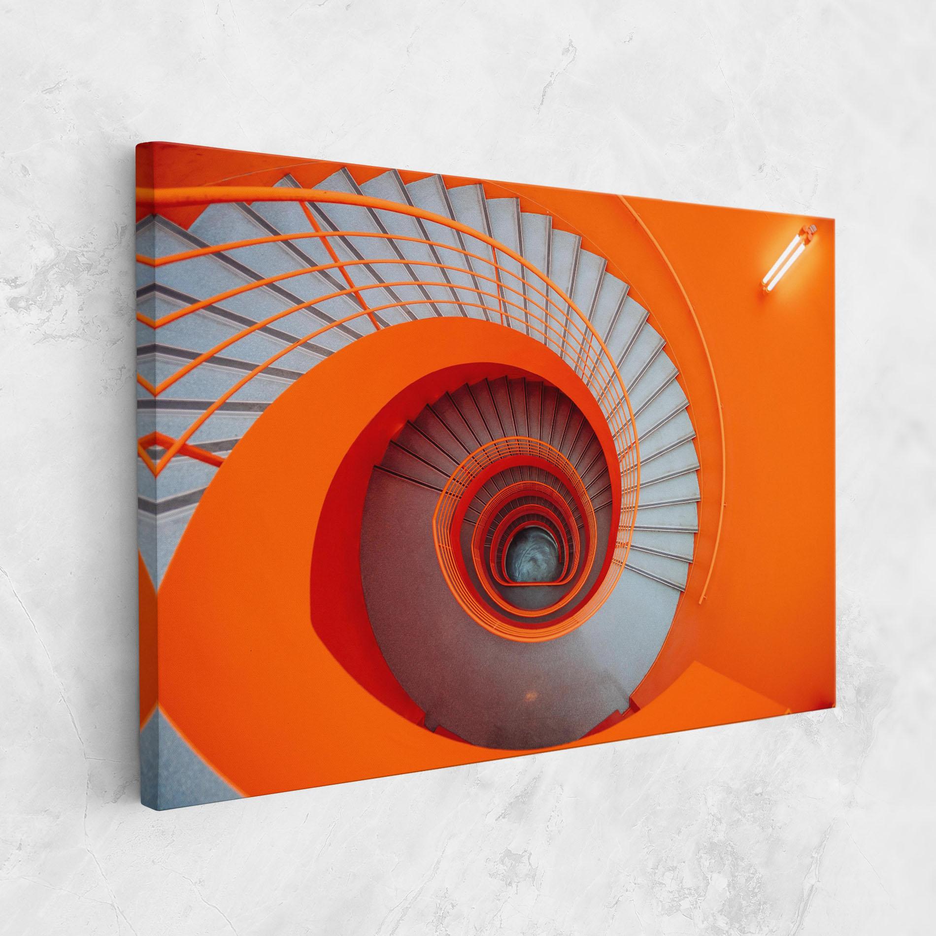 Tablou Canvas Grey Orange Stairs mockup 1