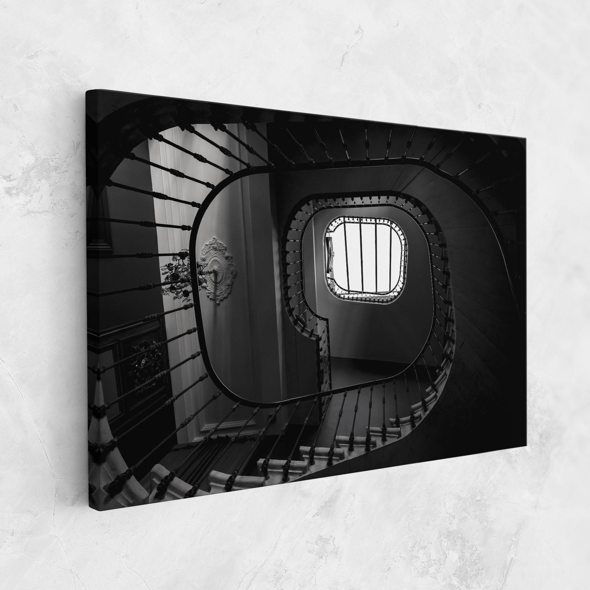 Tablou Canvas Greyscale Staircase mockup 1