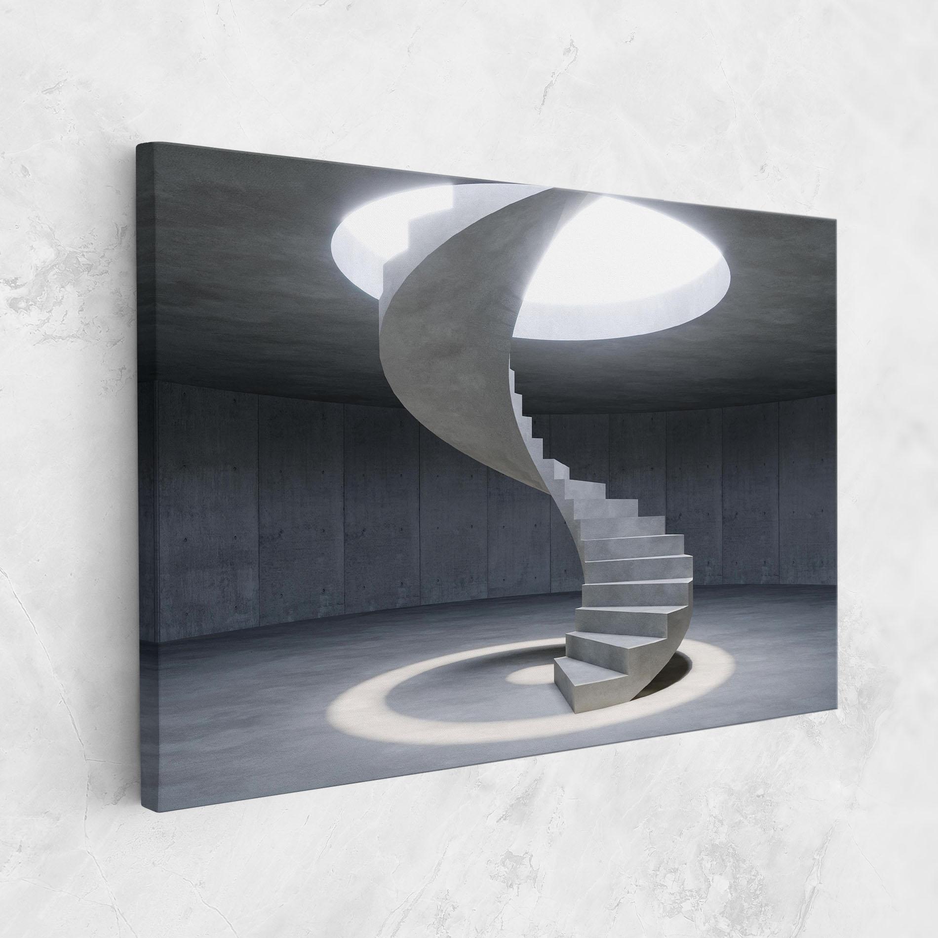 Tablou Canvas Spiral White Staircase mockup 1