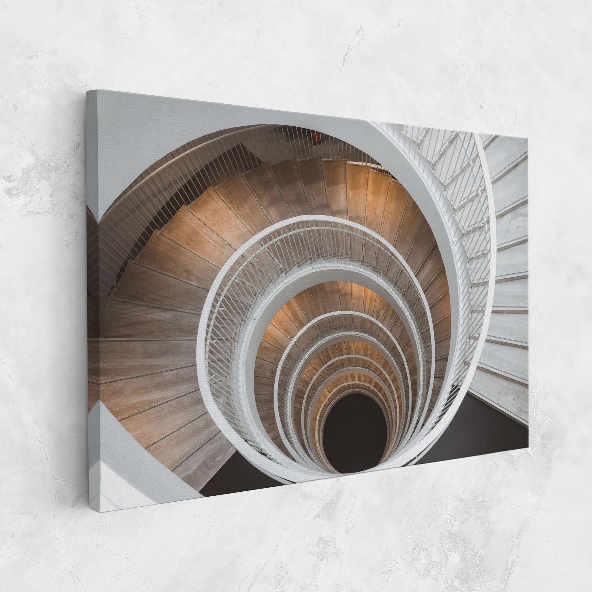 White Spiral Stairs mockup 1
