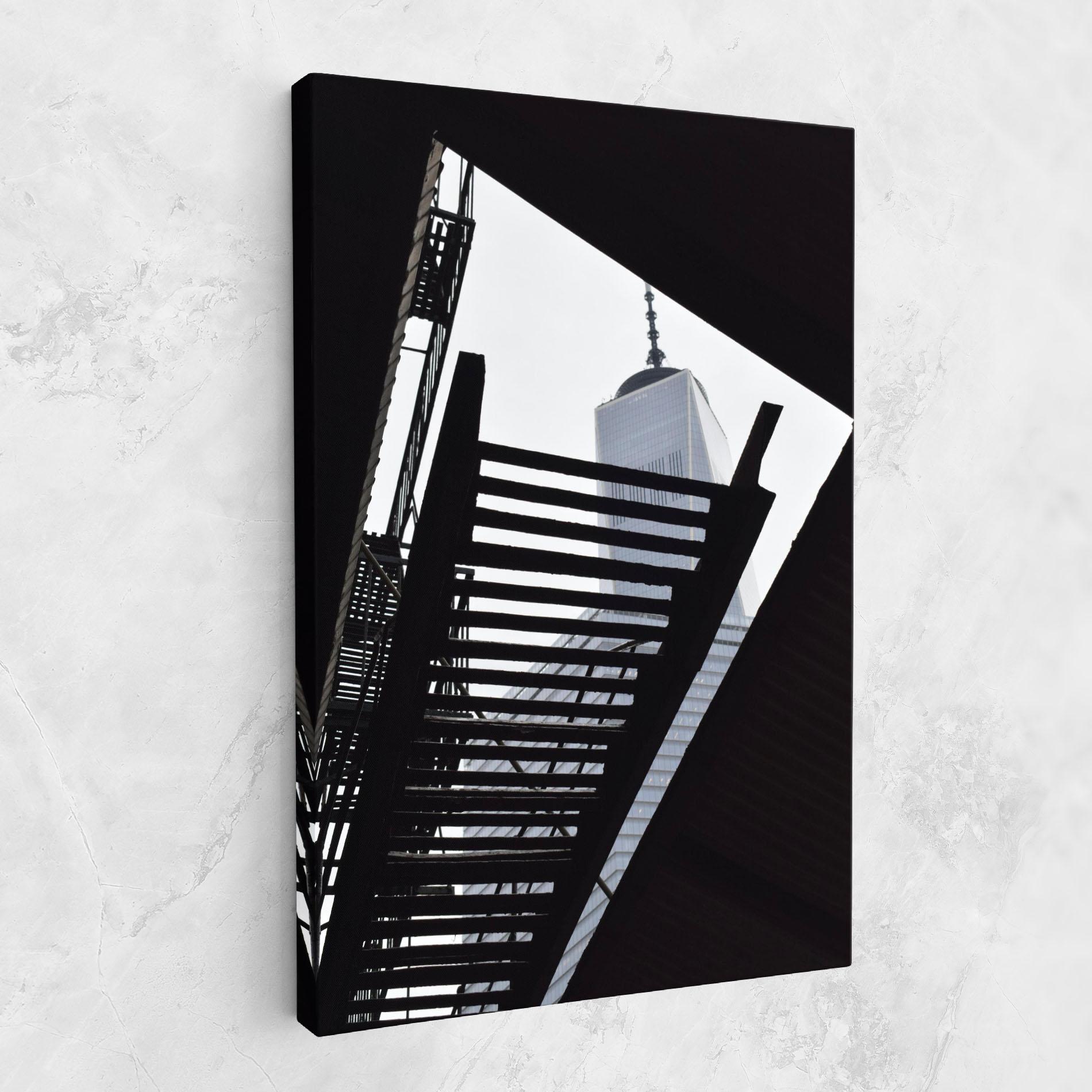 Tablou Canvas Black Stairs Floating mockup 1