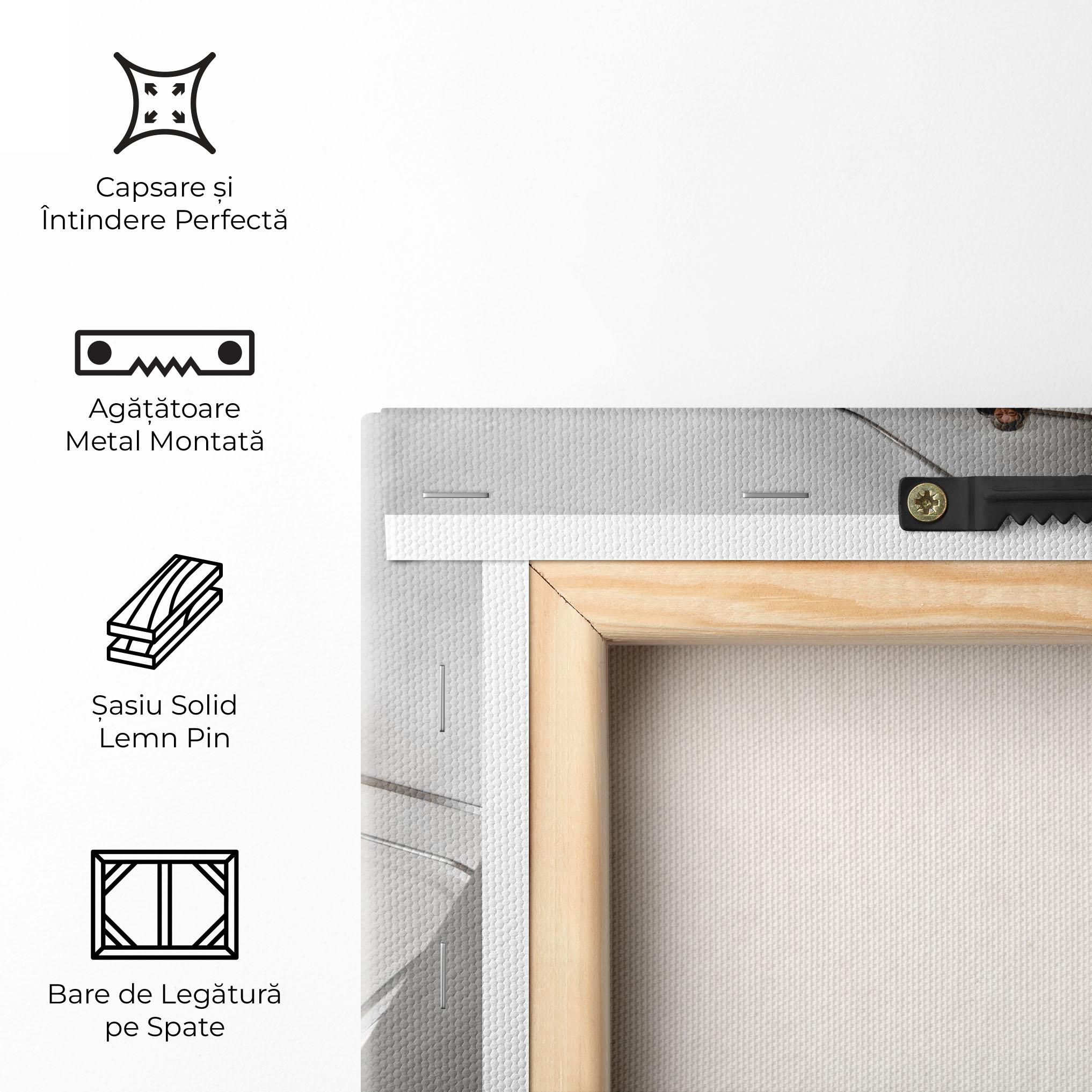 Tablou Canvas White Stairs Spiral mockup 5