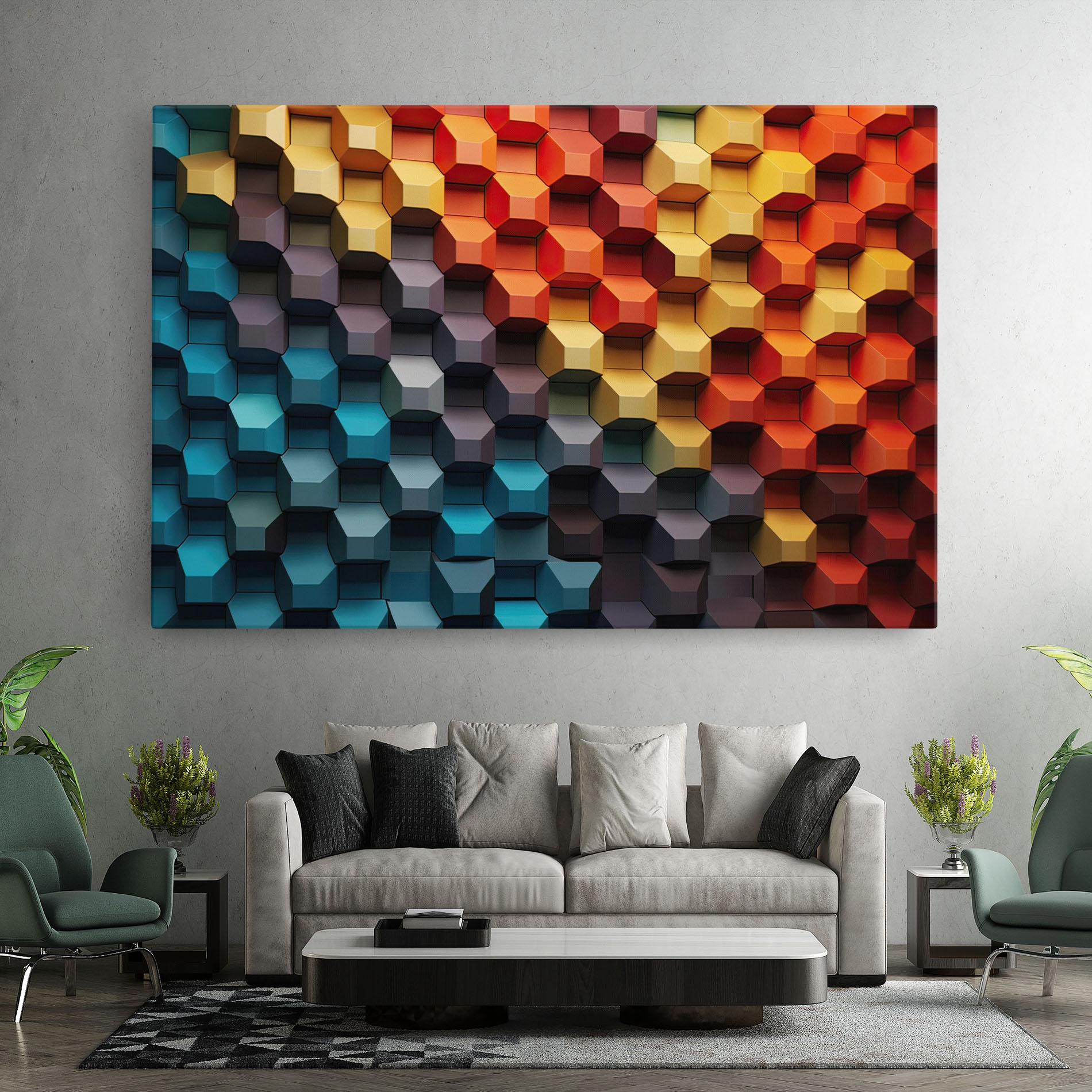 Tablou Canvas 3d Sqare Mix mockup 7