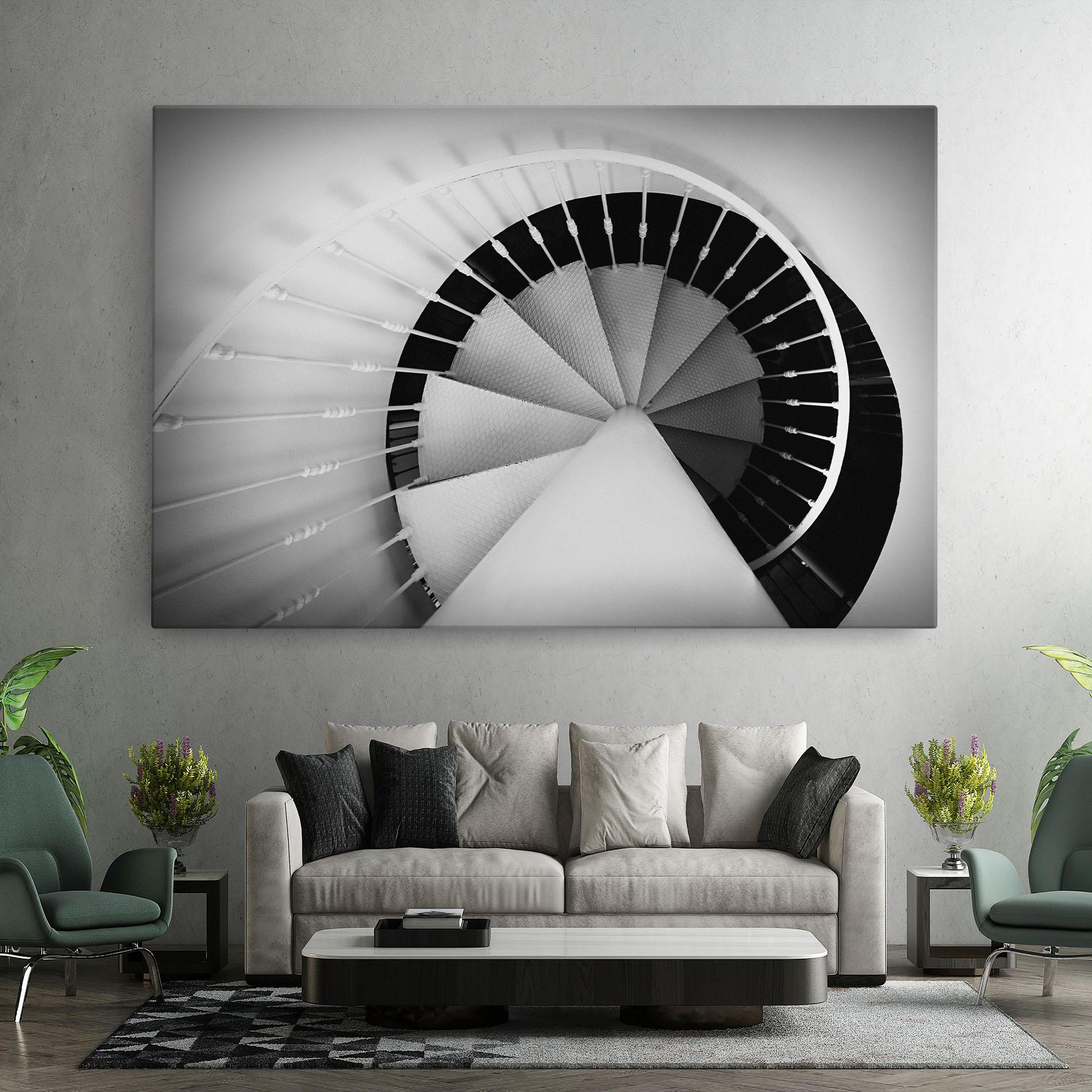 Tablou Canvas Black Circle Stairs mockup 7