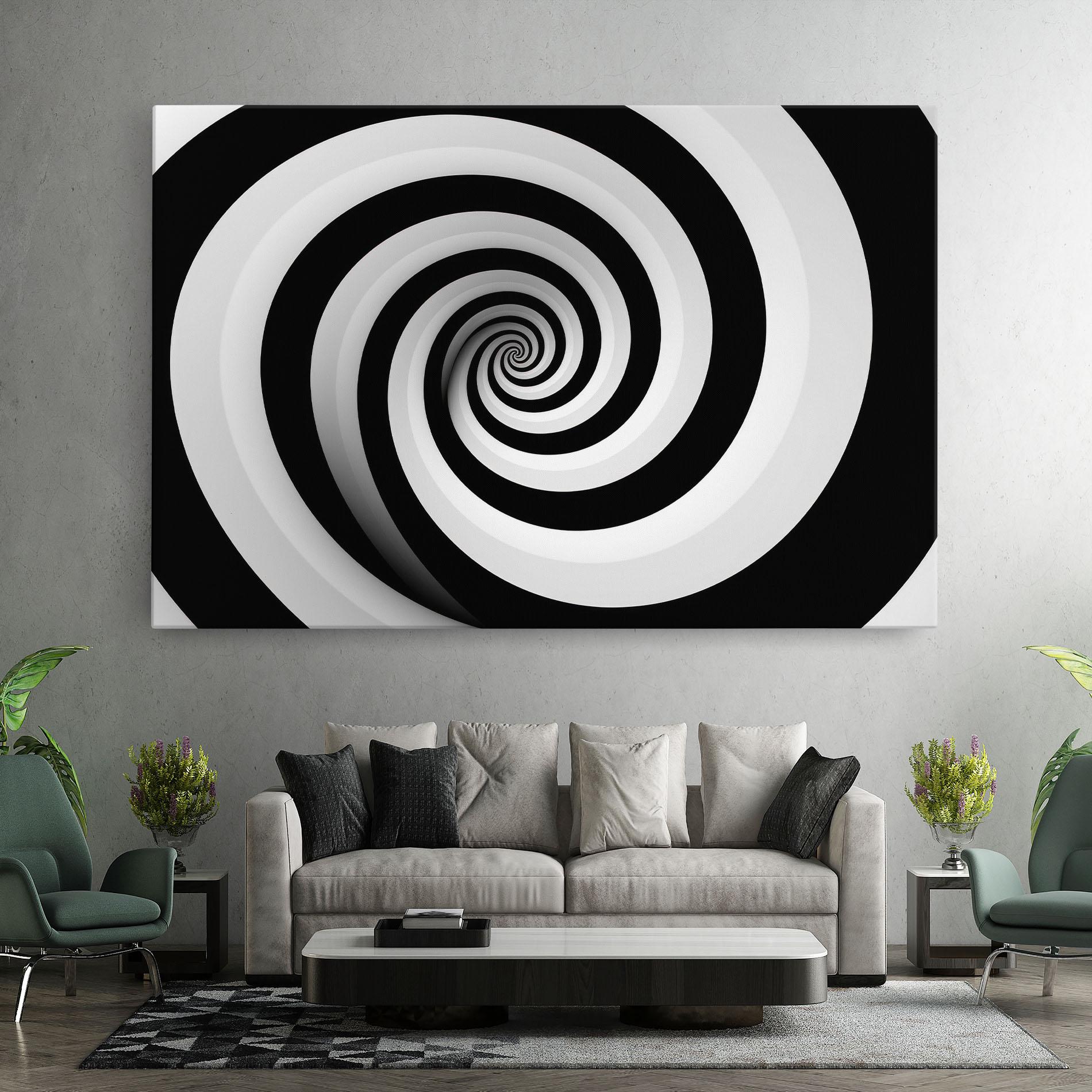 Tablou Canvas Black White Spiral mockup 7