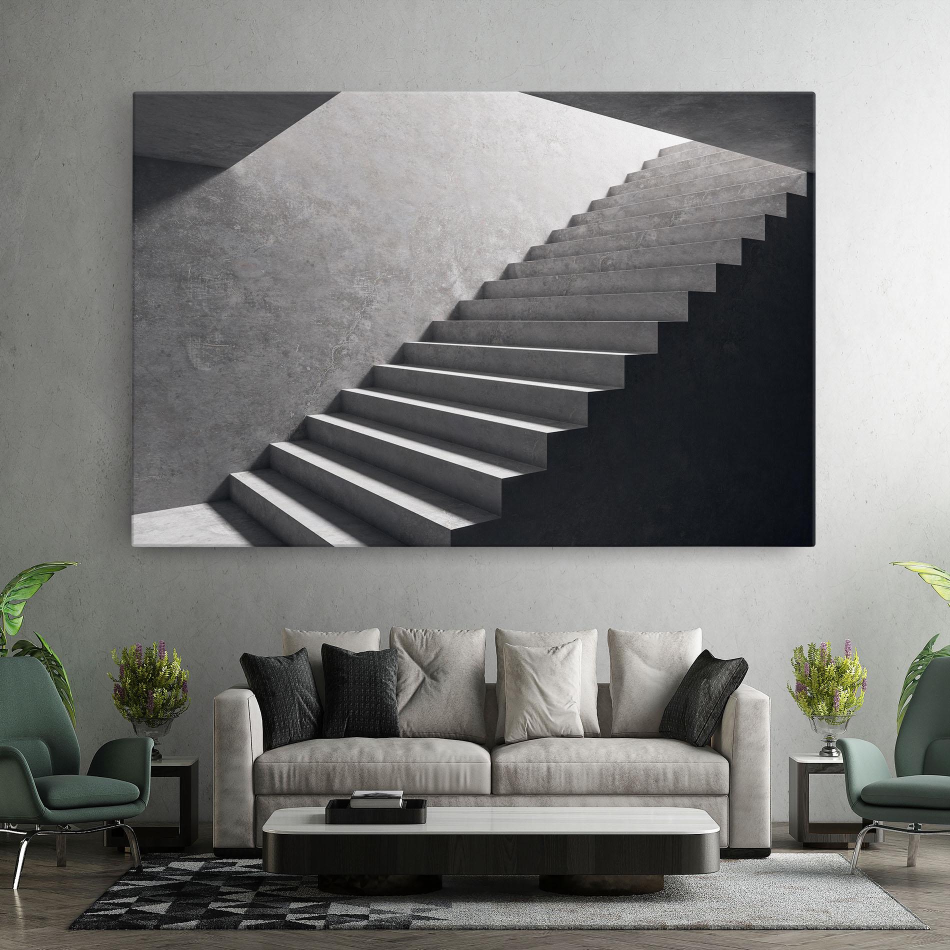 Tablou Canvas Concrete Stairs mockup 7