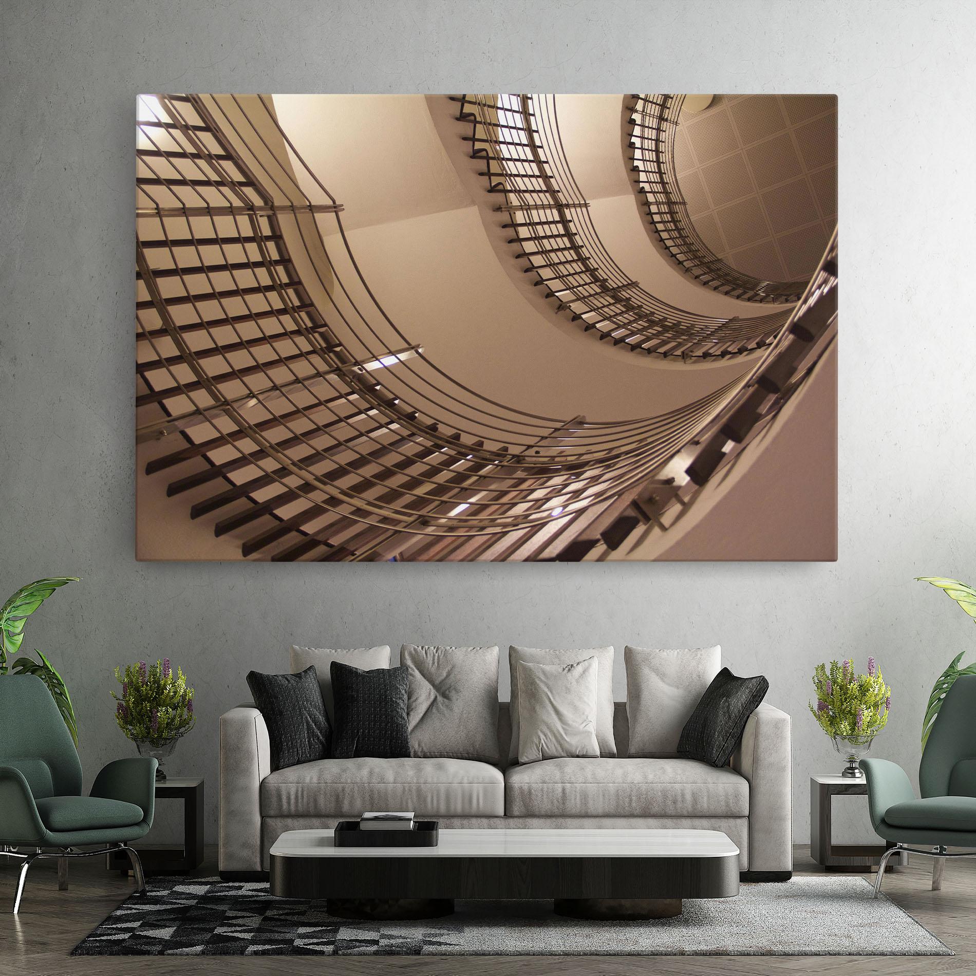 Tablou Canvas Cream Stairs mockup 7
