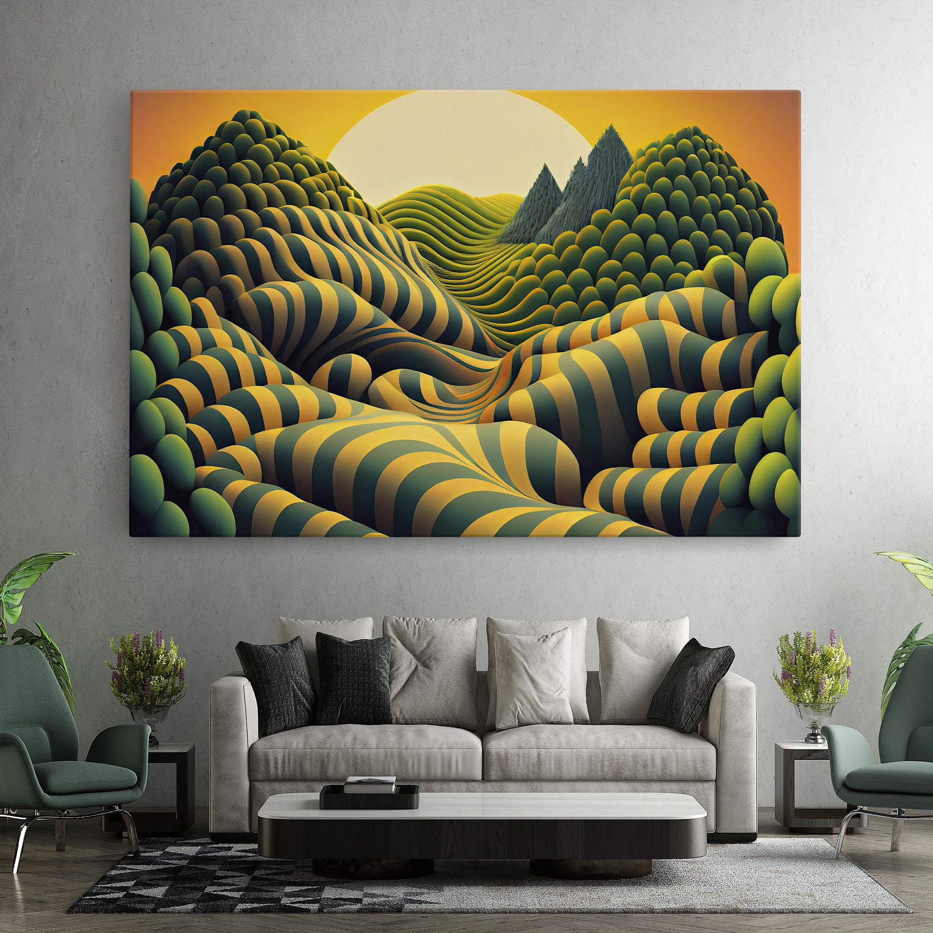 Tablou Canvas Green Yellow View mockup 7