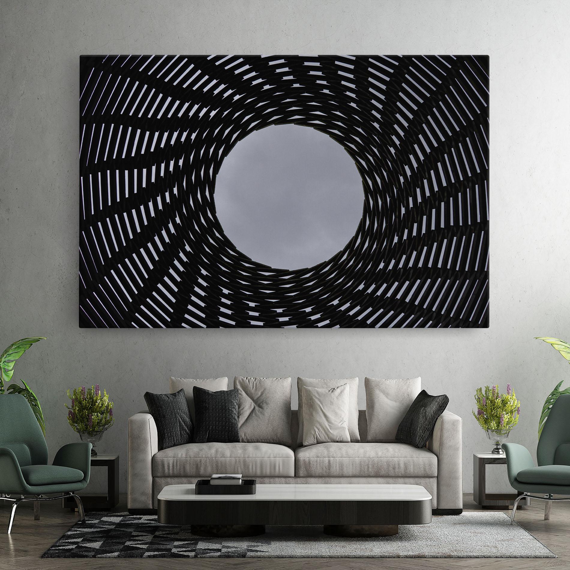Tablou Canvas Grey Circle Lines mockup 7