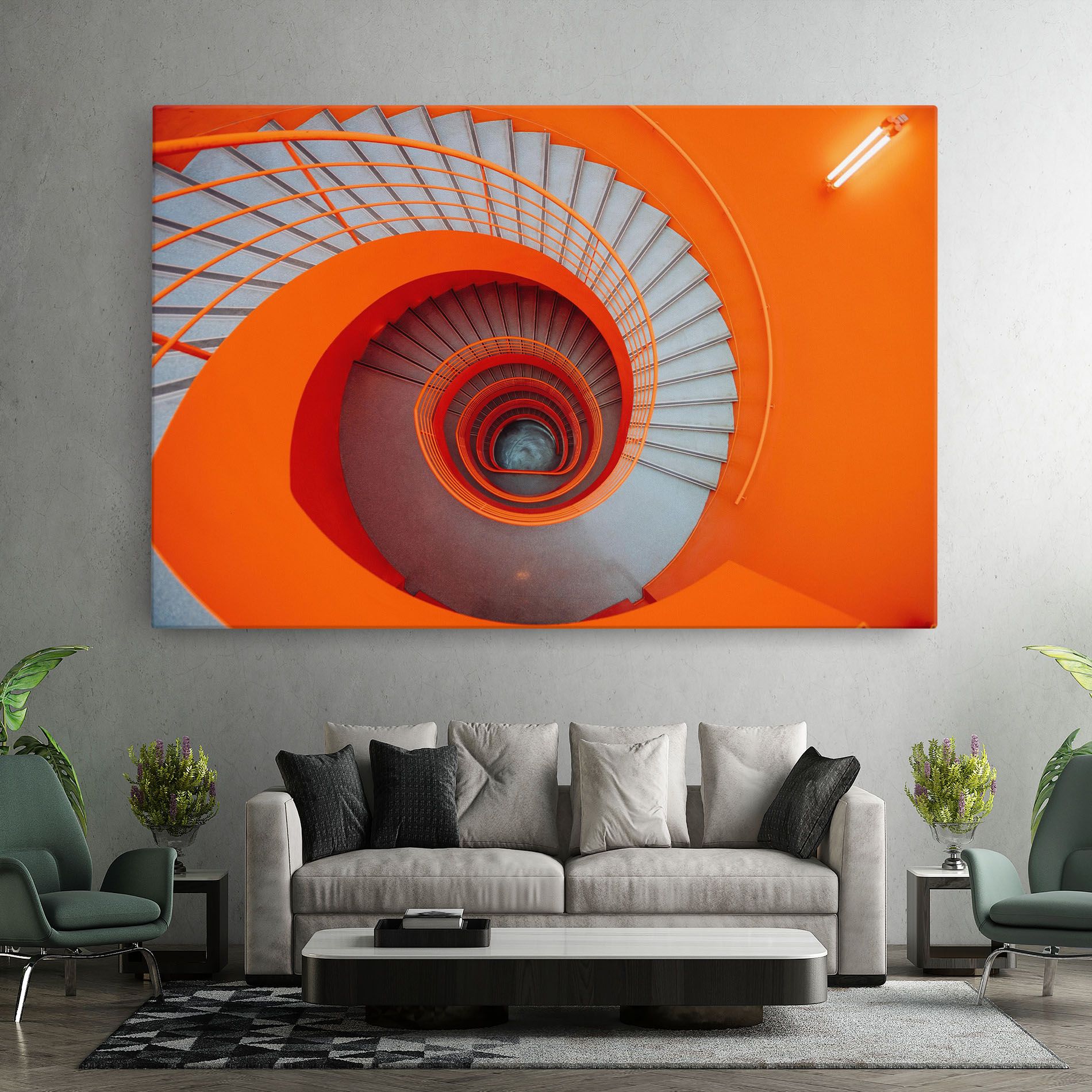 Grey Orange Stairs mockup 7