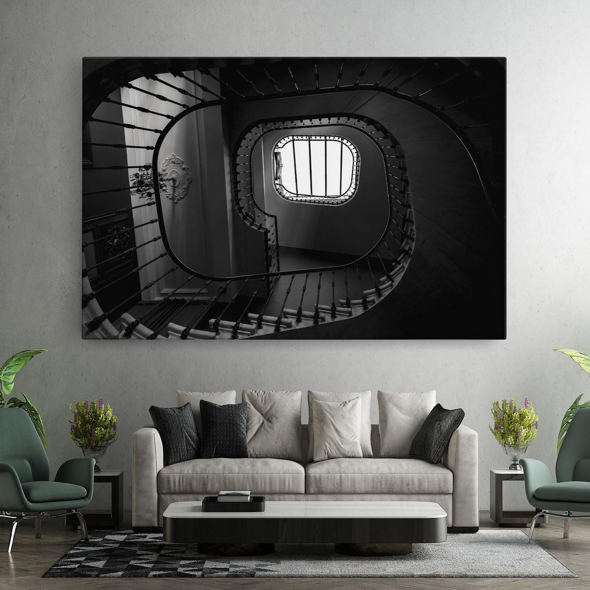 Tablou Canvas Greyscale Staircase mockup 7