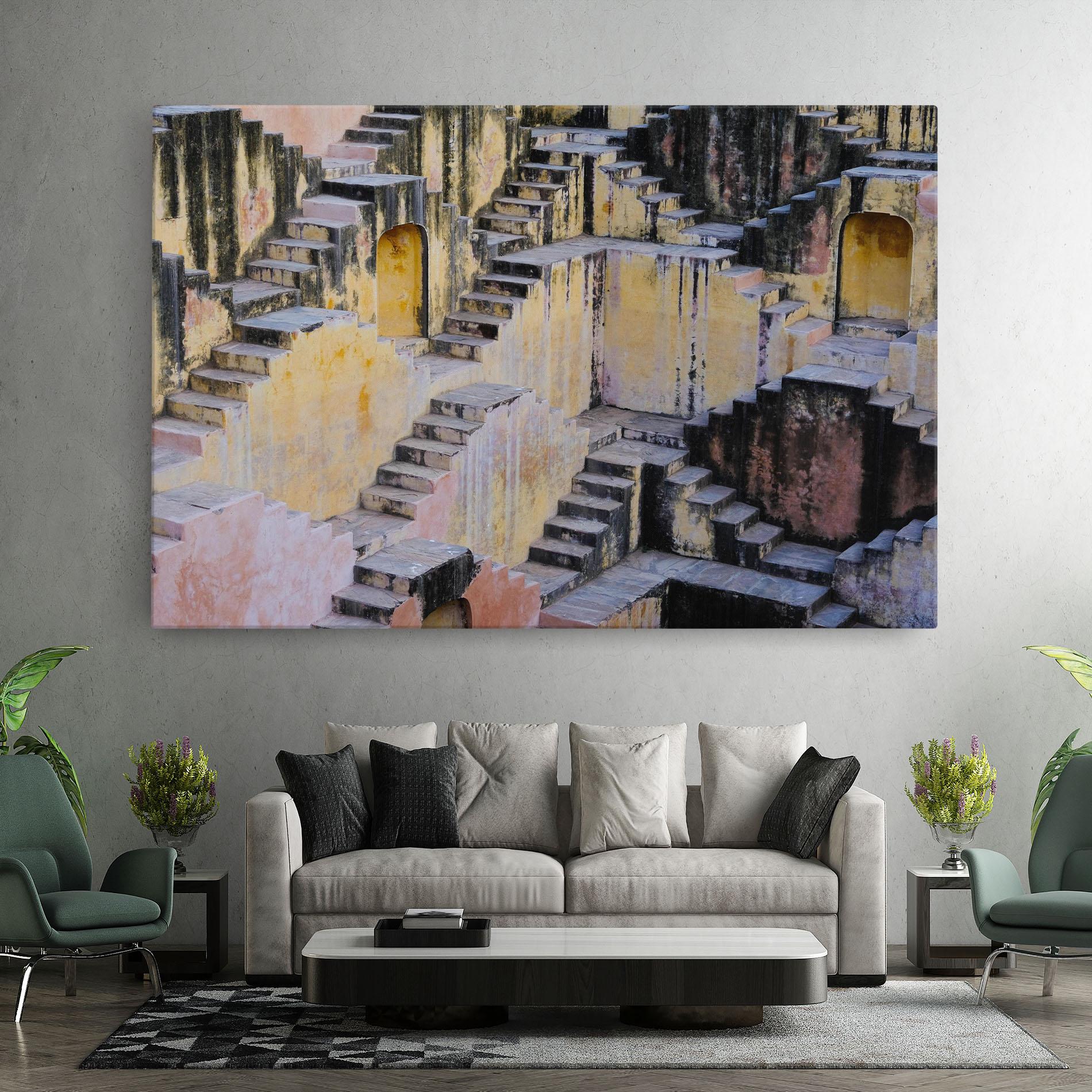 Tablou Canvas Old Yellow Stairs mockup 7