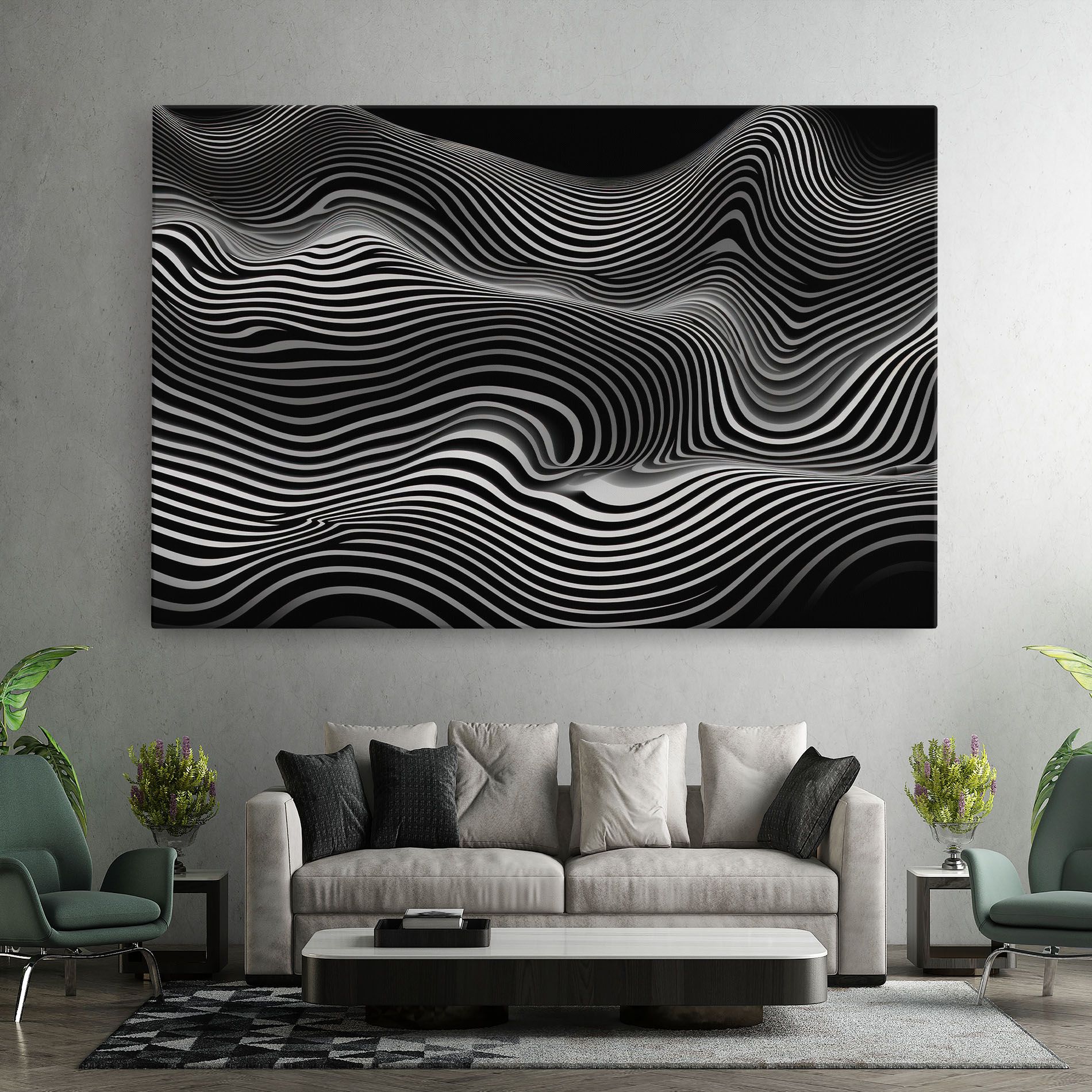 White Black Lines Wave mockup 7