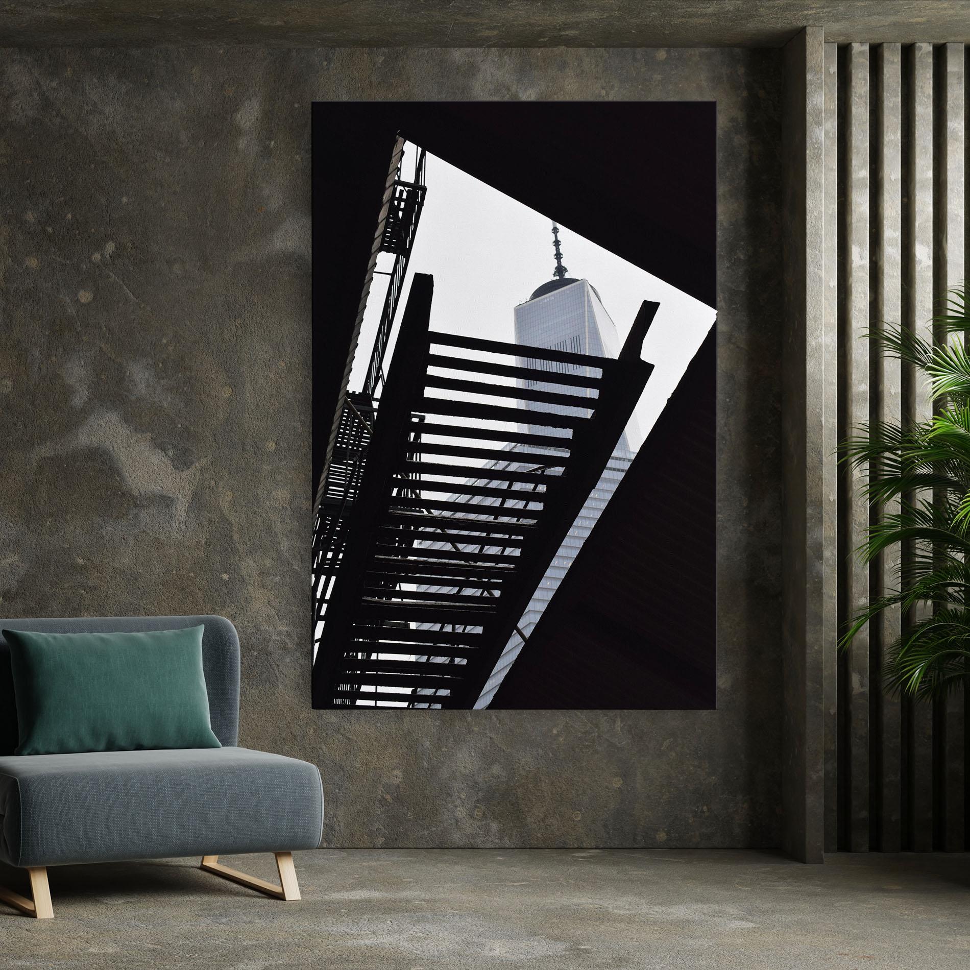 Tablou Canvas Black Stairs Floating mockup 7