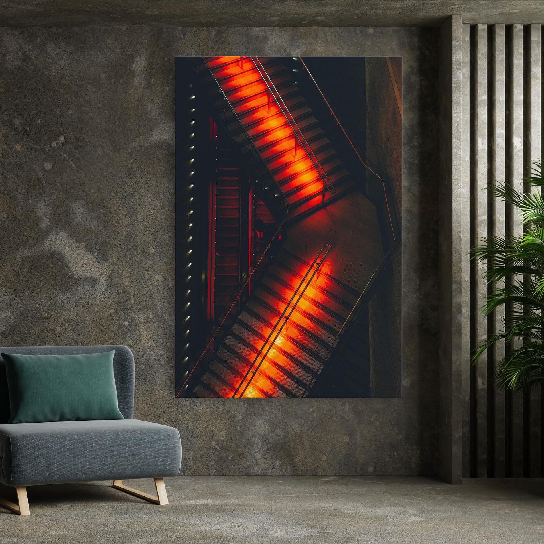 Tablou Canvas Orange Light Stairs mockup 7