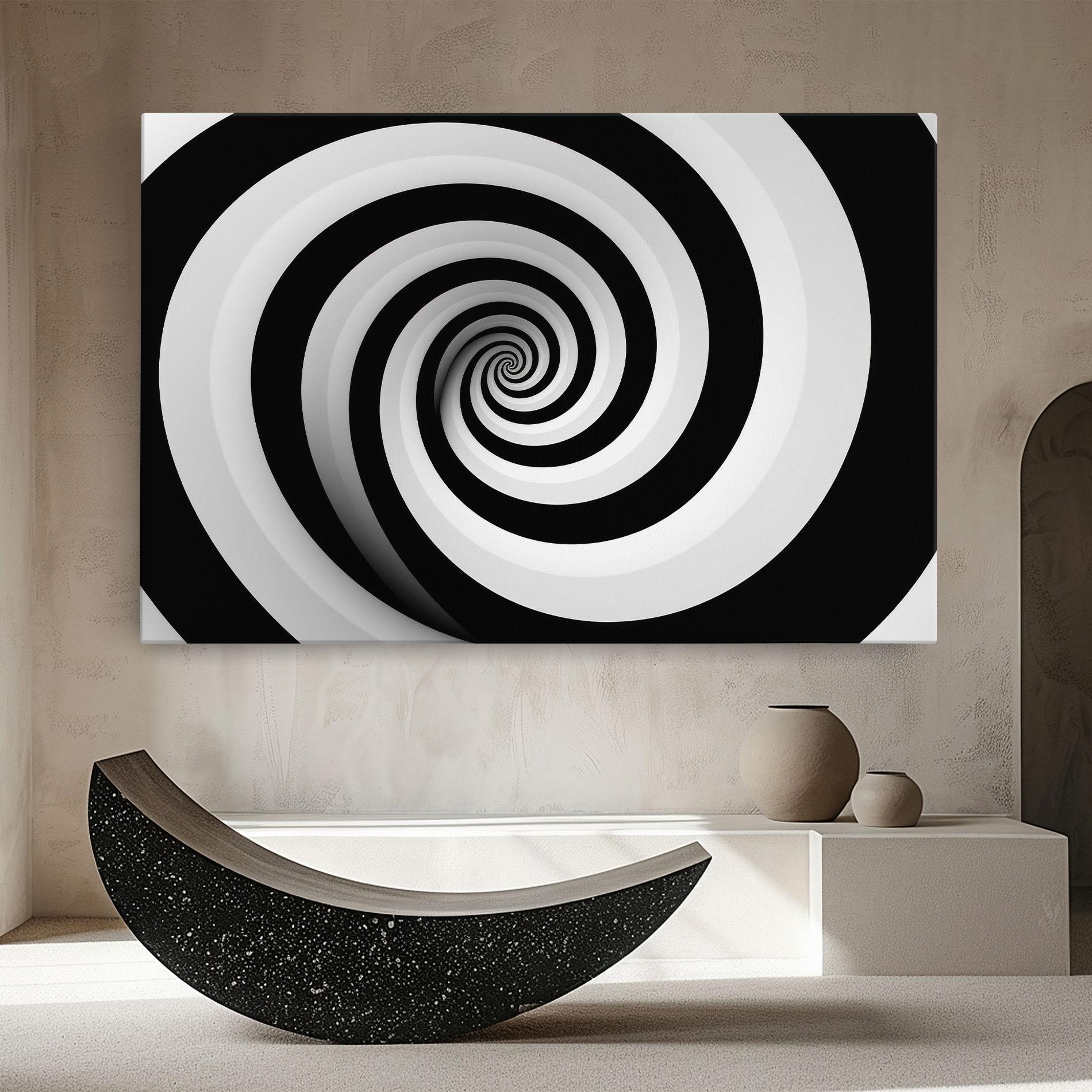 Tablou Canvas Black White Spiral mockup 8