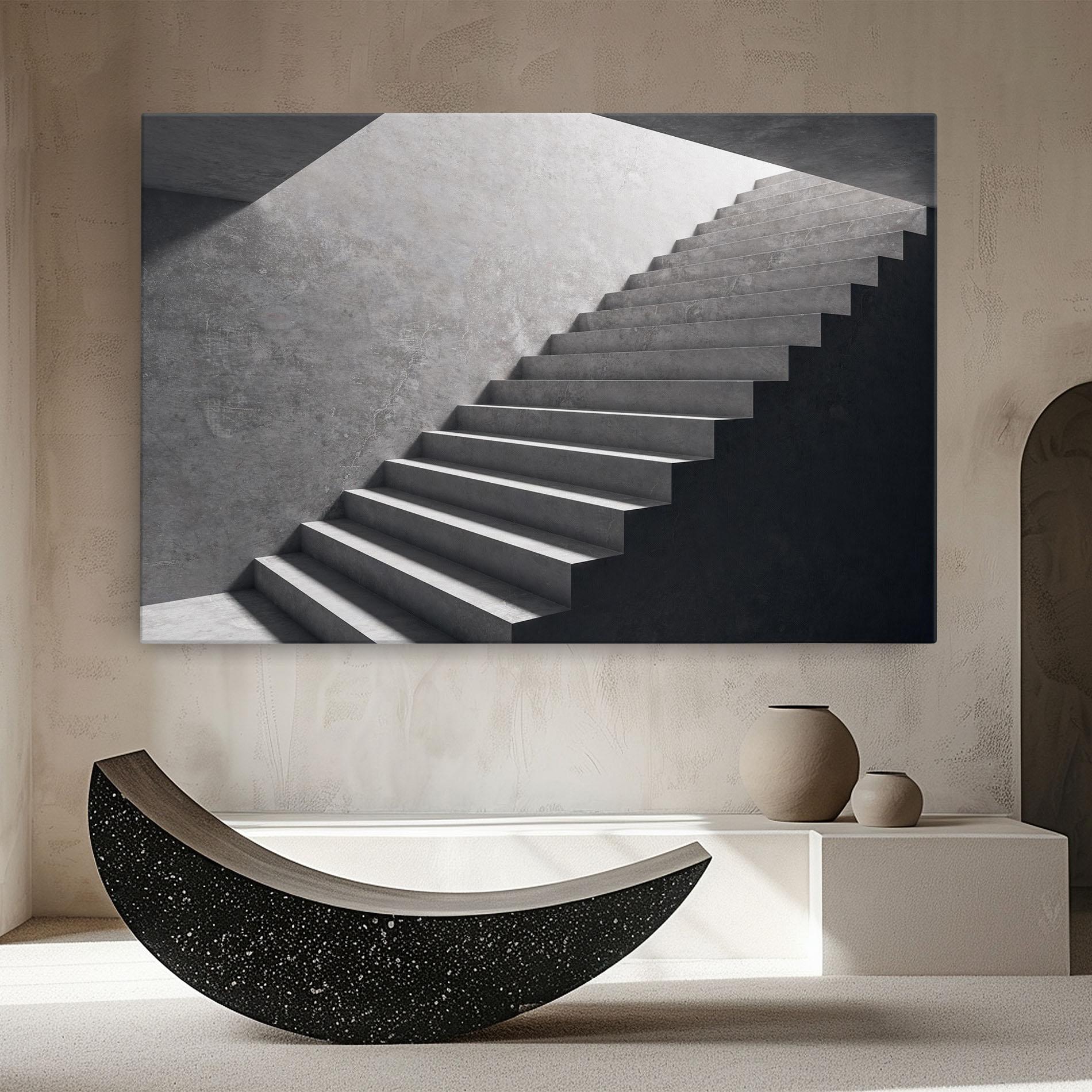 Tablou Canvas Concrete Stairs mockup 8