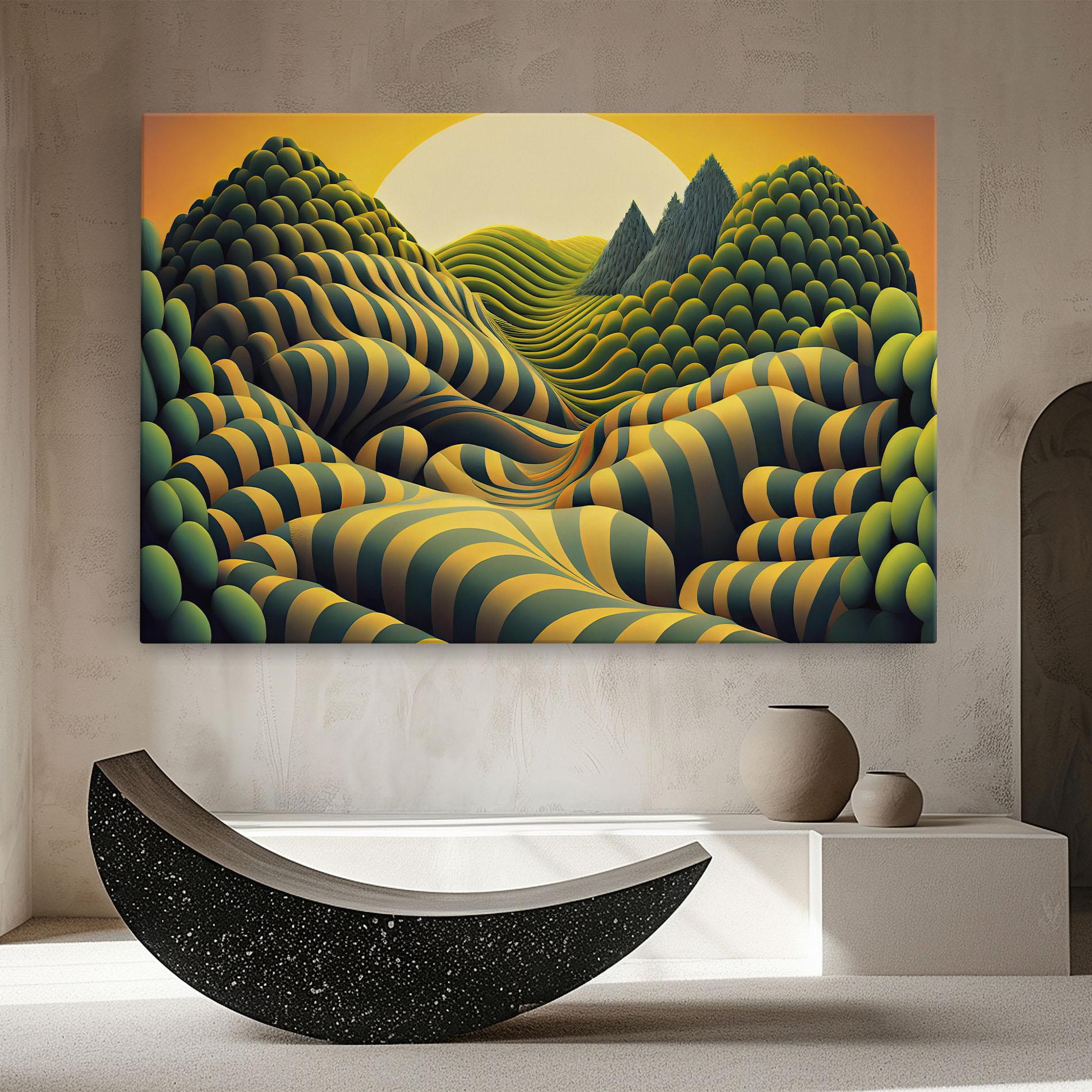 Tablou Canvas Green Yellow View mockup 8