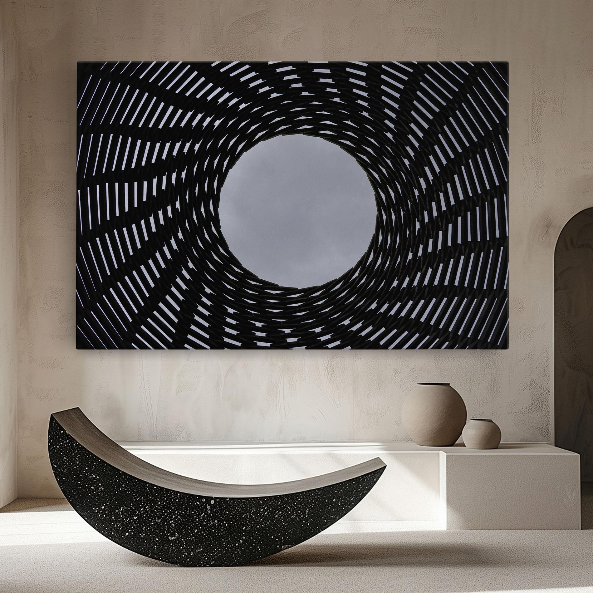 Tablou Canvas Grey Circle Lines mockup 8