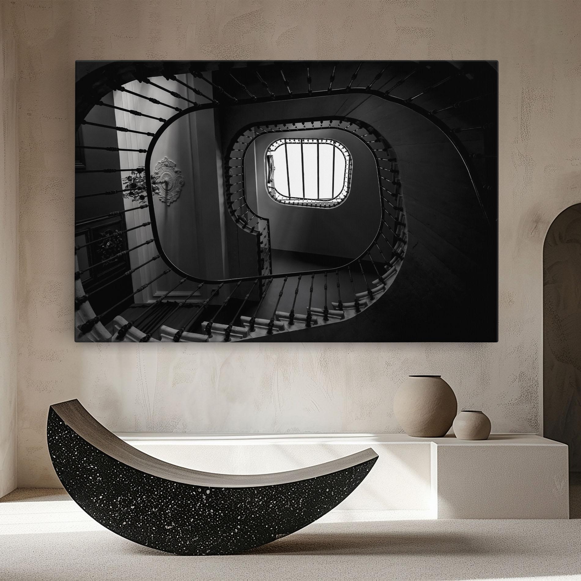 Tablou Canvas Greyscale Staircase mockup 8