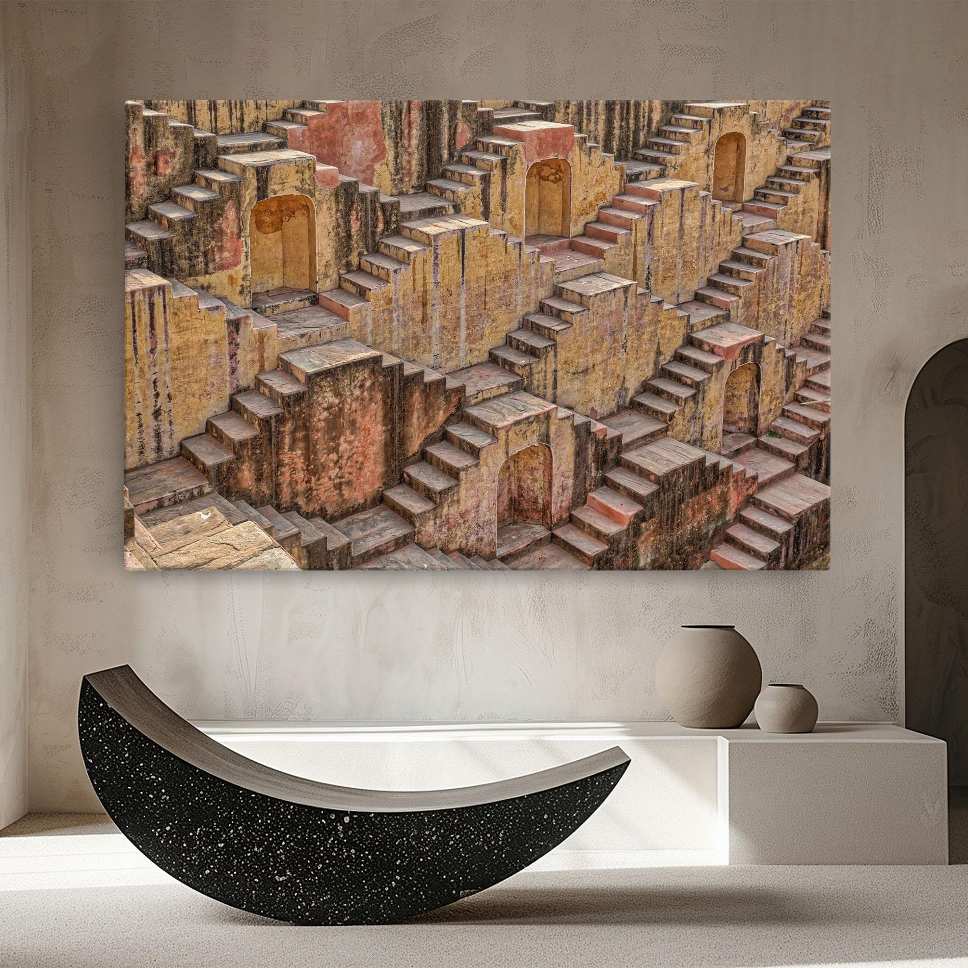 Tablou Canvas Old Brown Stairs mockup 8