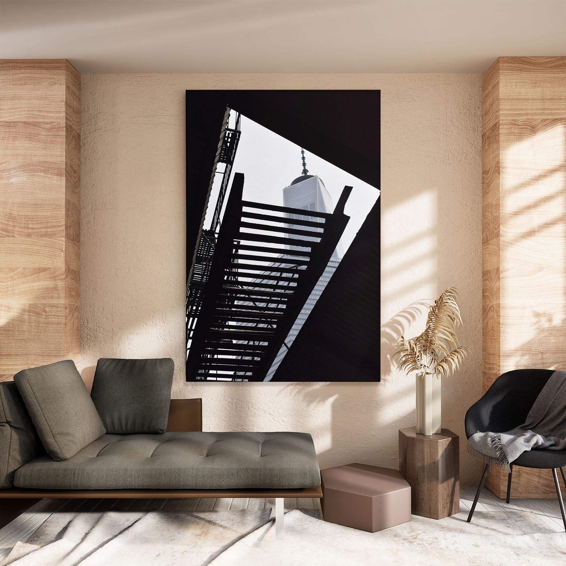 Tablou Canvas Black Stairs Floating mockup 8