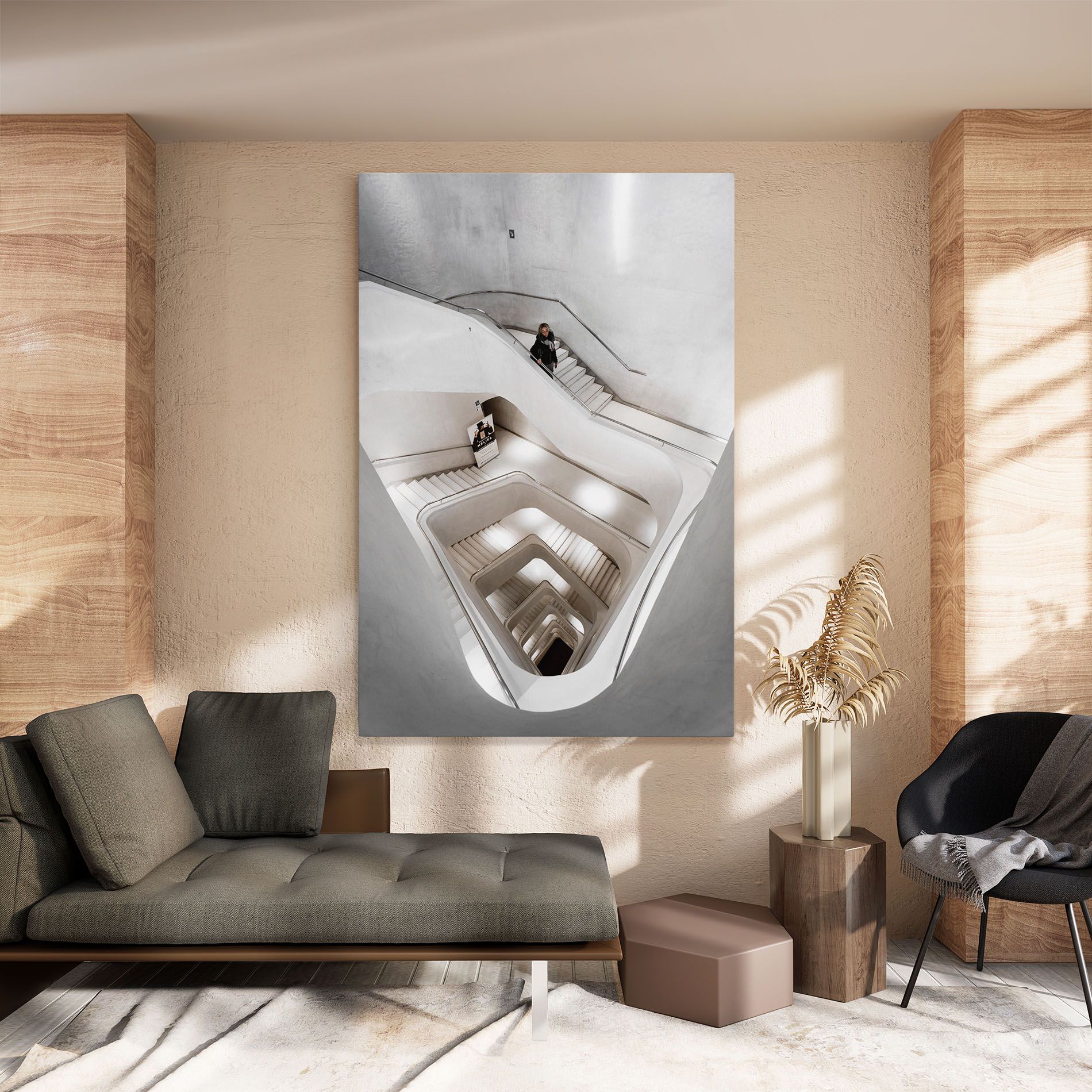 White Stairs Spiral mockup 8