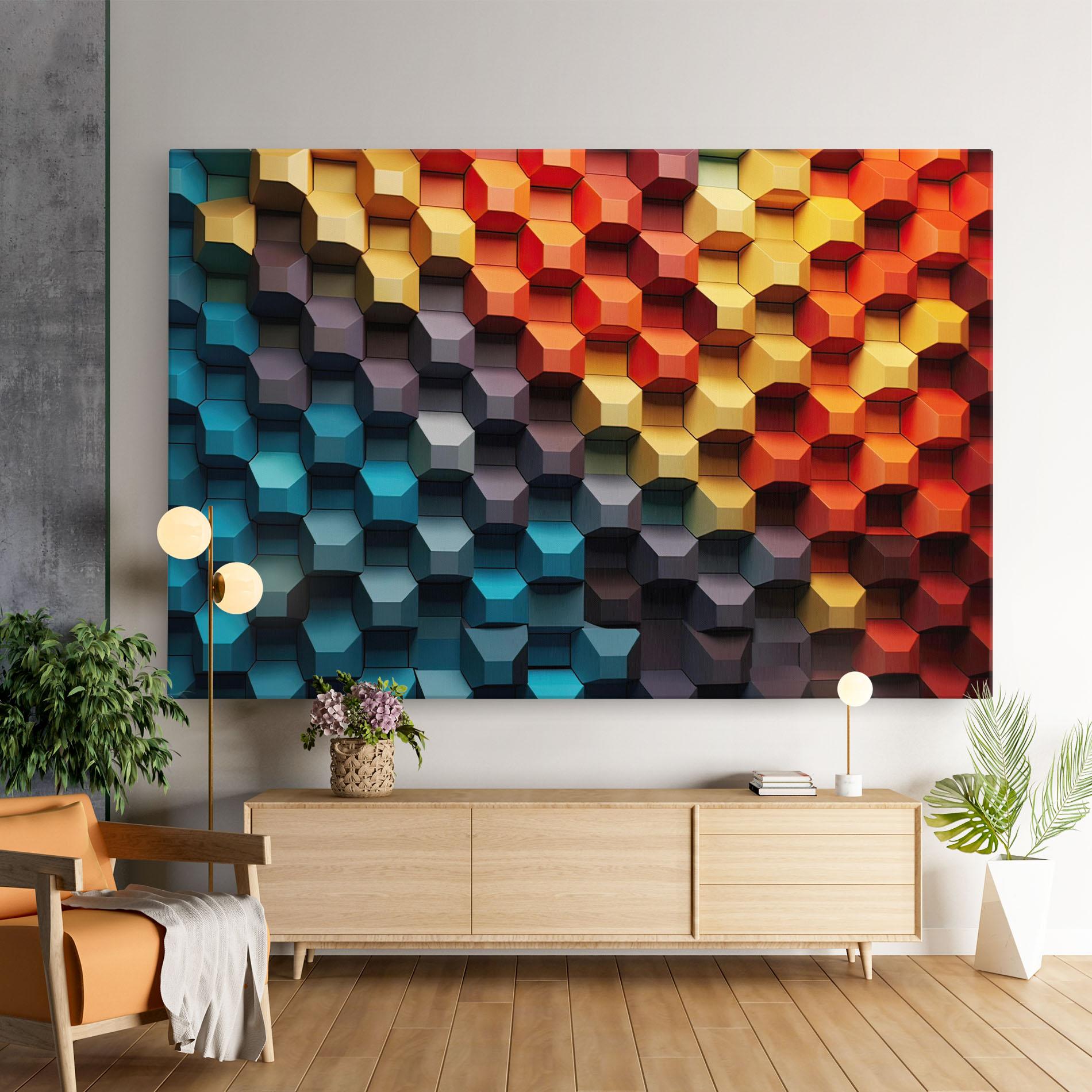 Tablou Canvas 3d Sqare Mix mockup 9