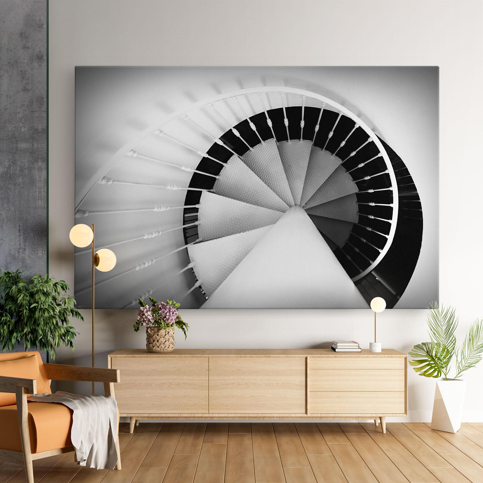 Tablou Canvas Black Circle Stairs mockup 9