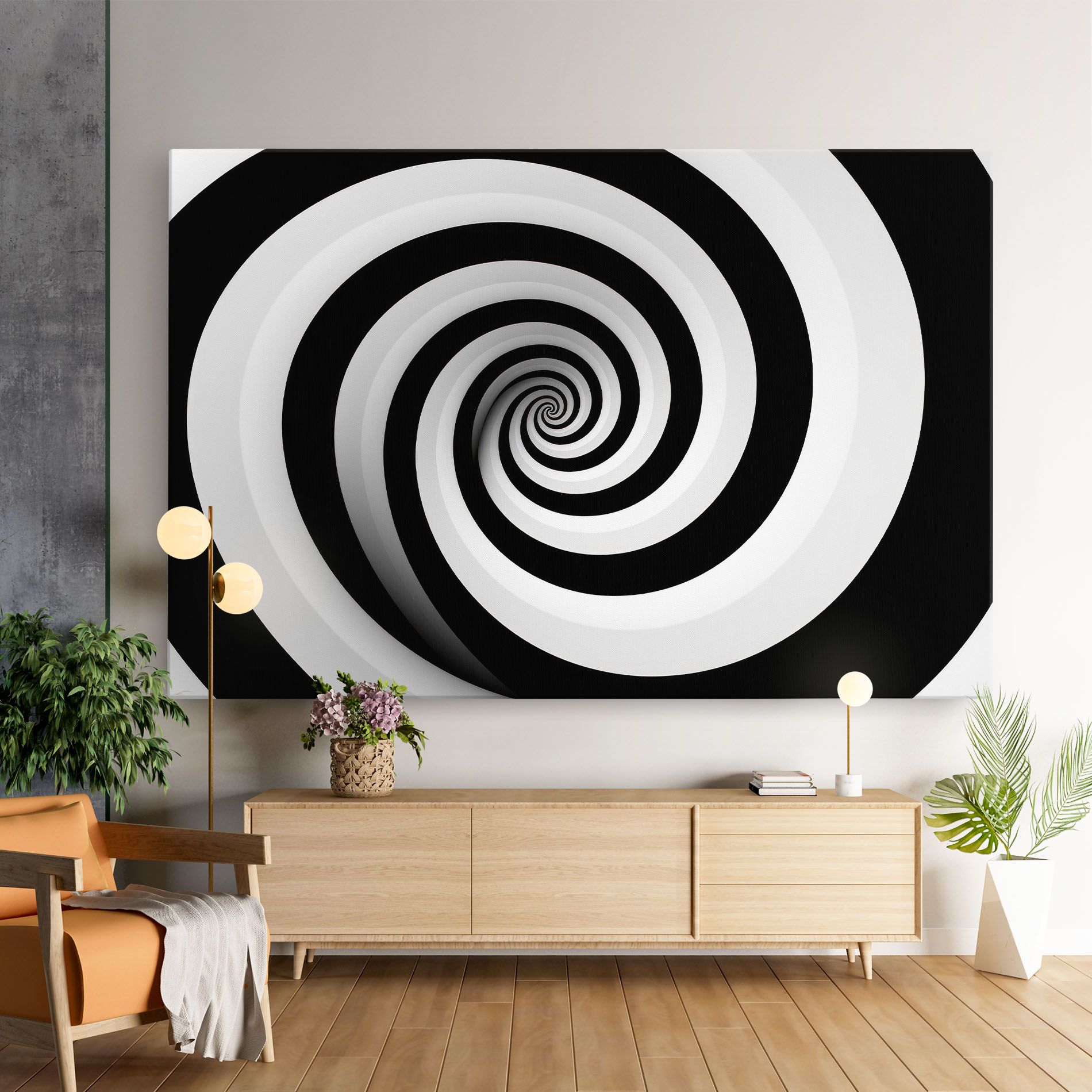 Black White Spiral mockup 9