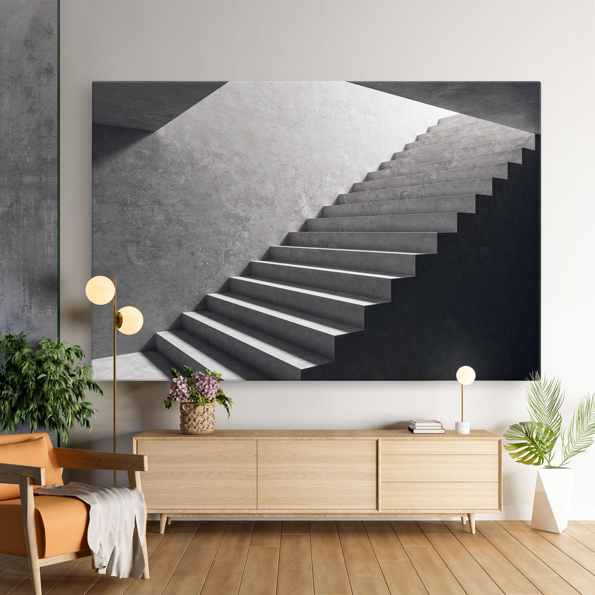 Tablou Canvas Concrete Stairs mockup 9