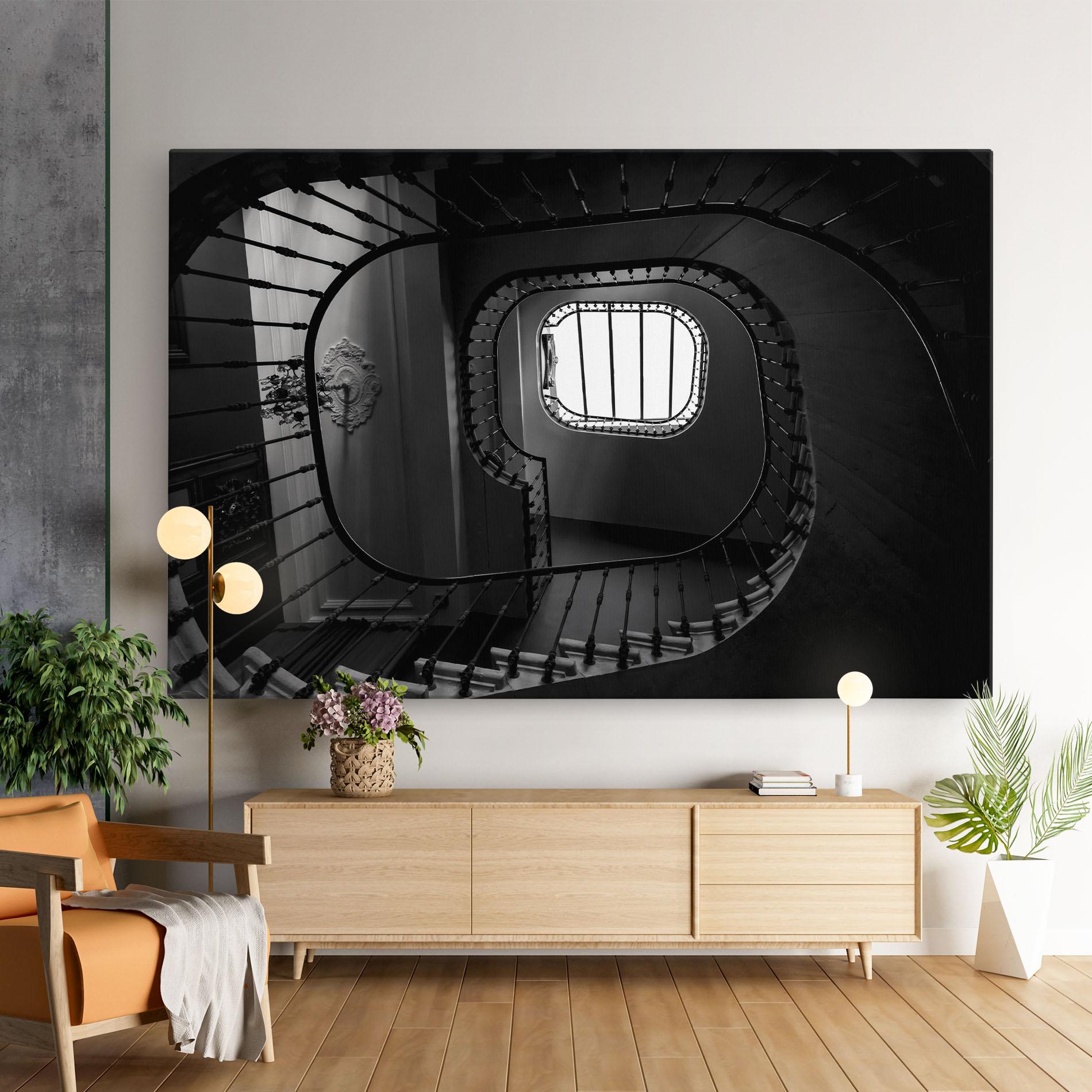 Tablou Canvas Greyscale Staircase mockup 9