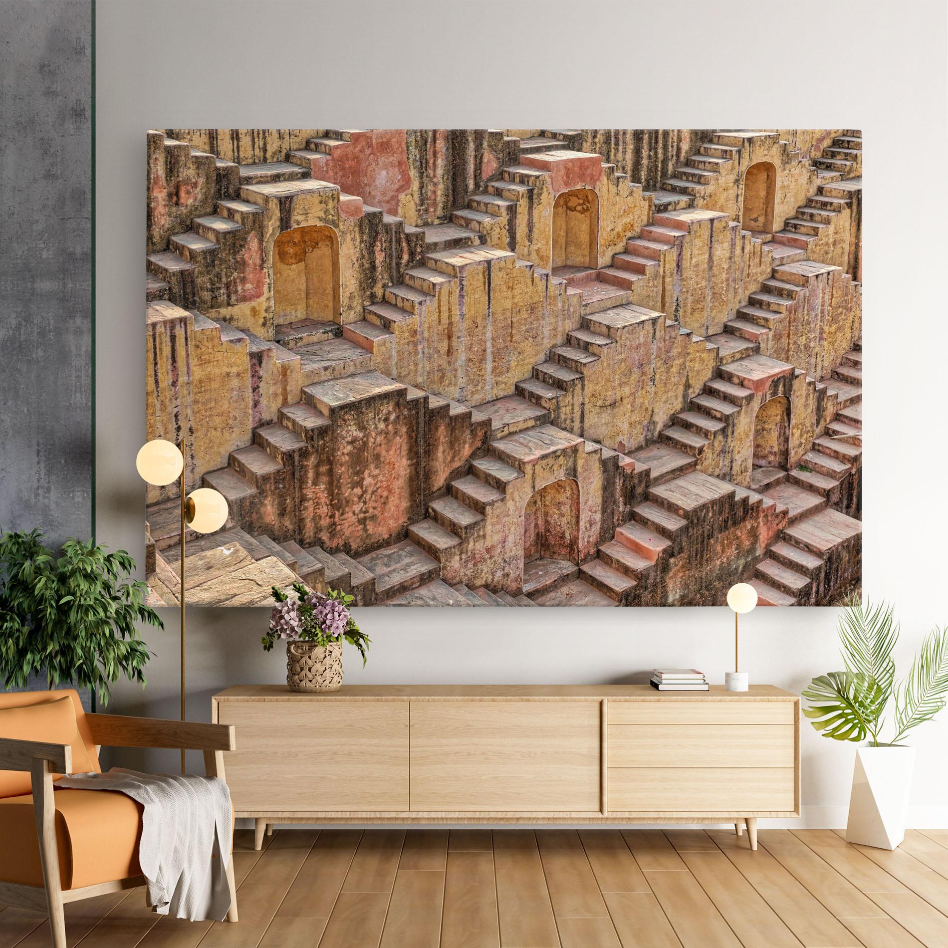 Tablou Canvas Old Brown Stairs mockup 9