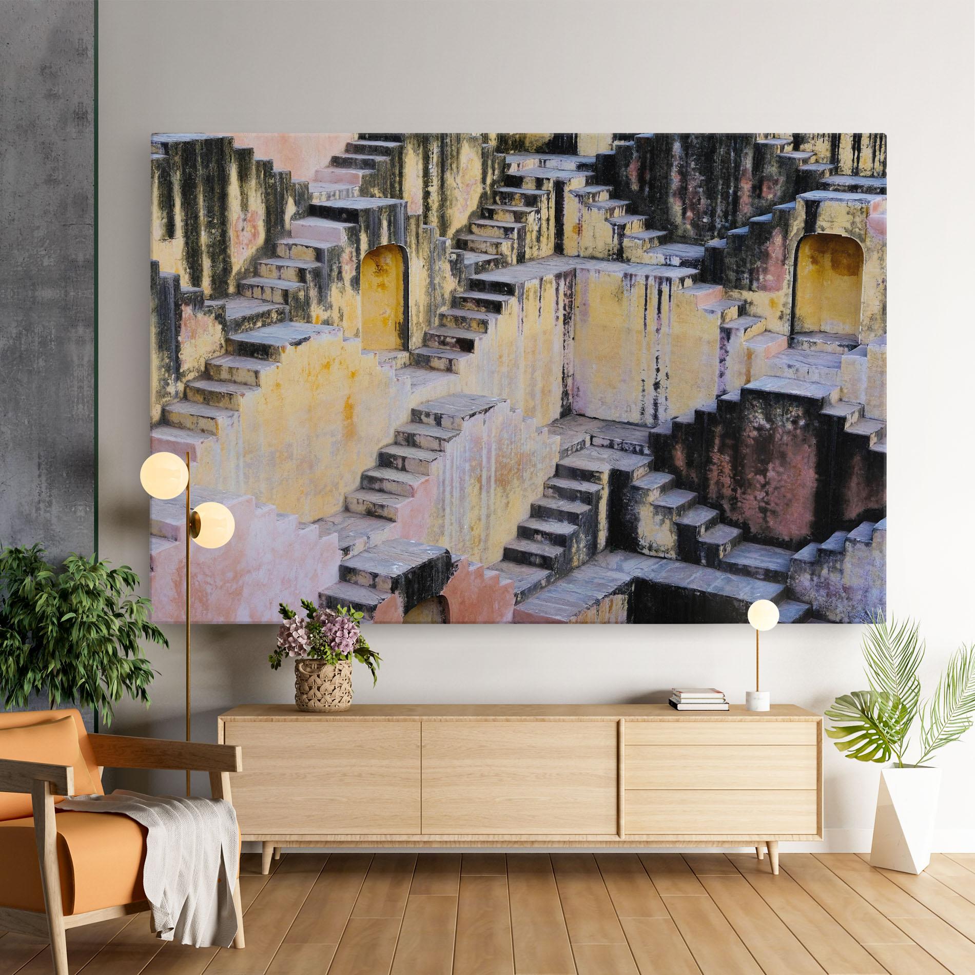 Tablou Canvas Old Yellow Stairs mockup 9