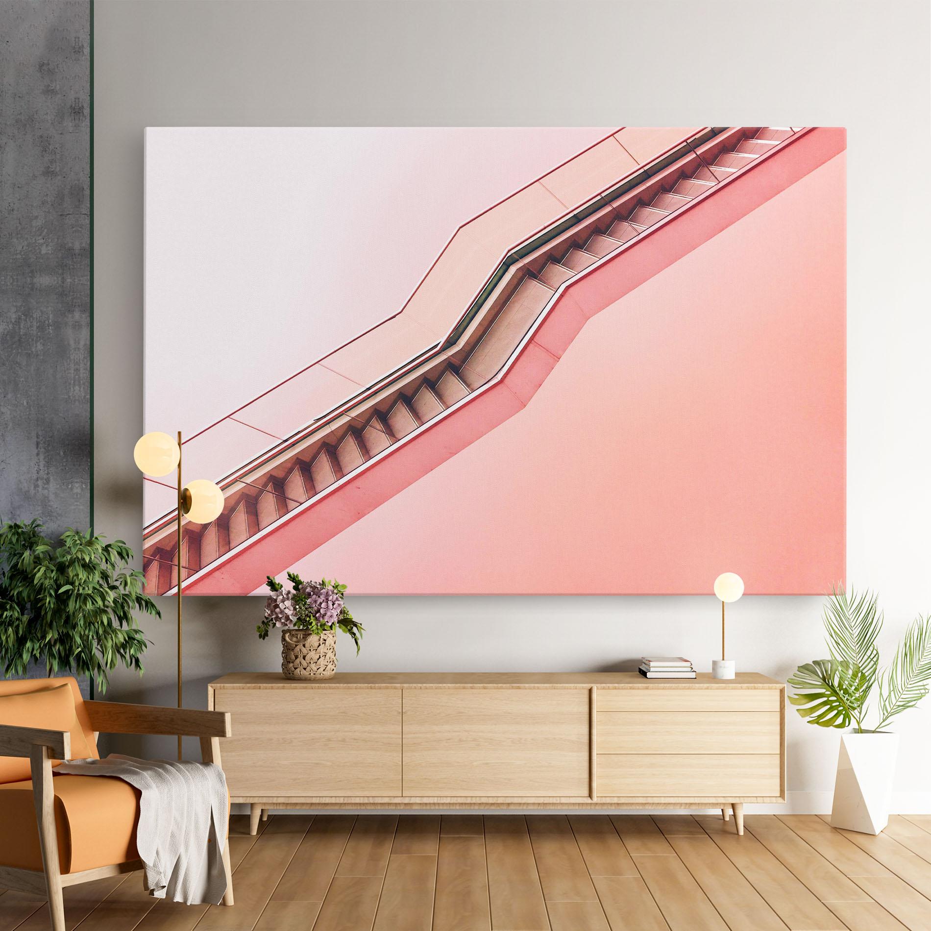 Tablou Canvas Pink Stairs mockup 9