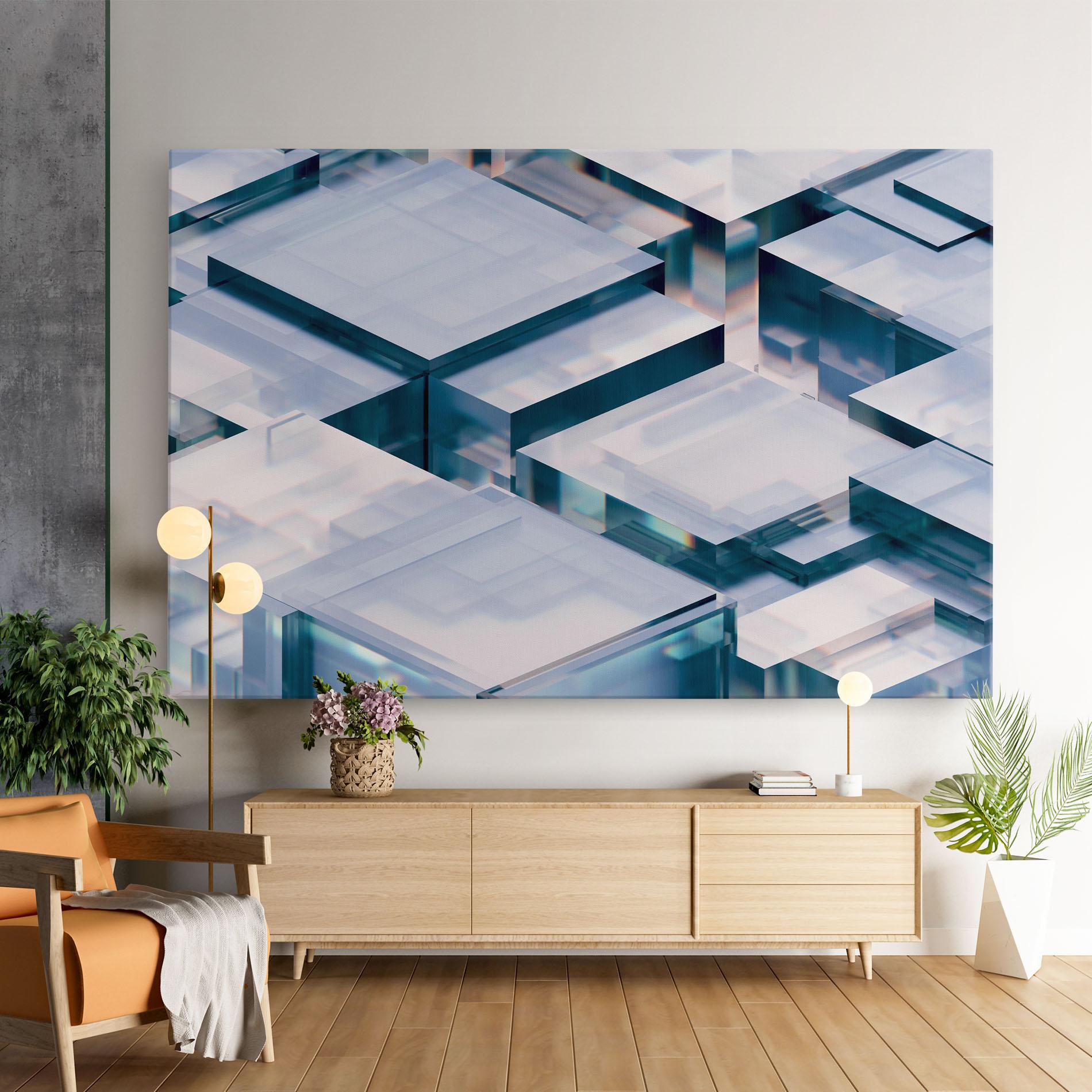 Tablou Canvas Square Glass mockup 9