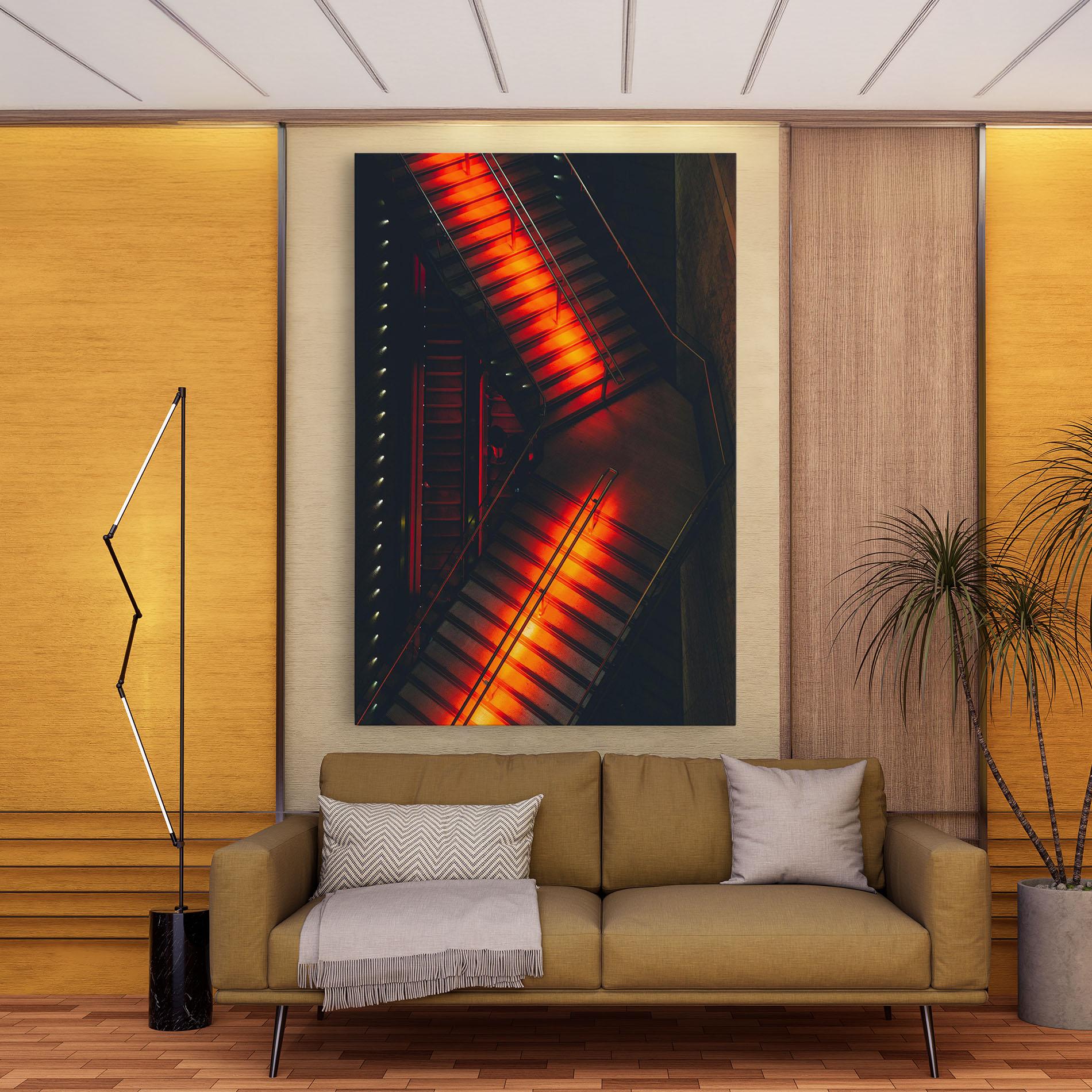 Tablou Canvas Orange Light Stairs mockup 9