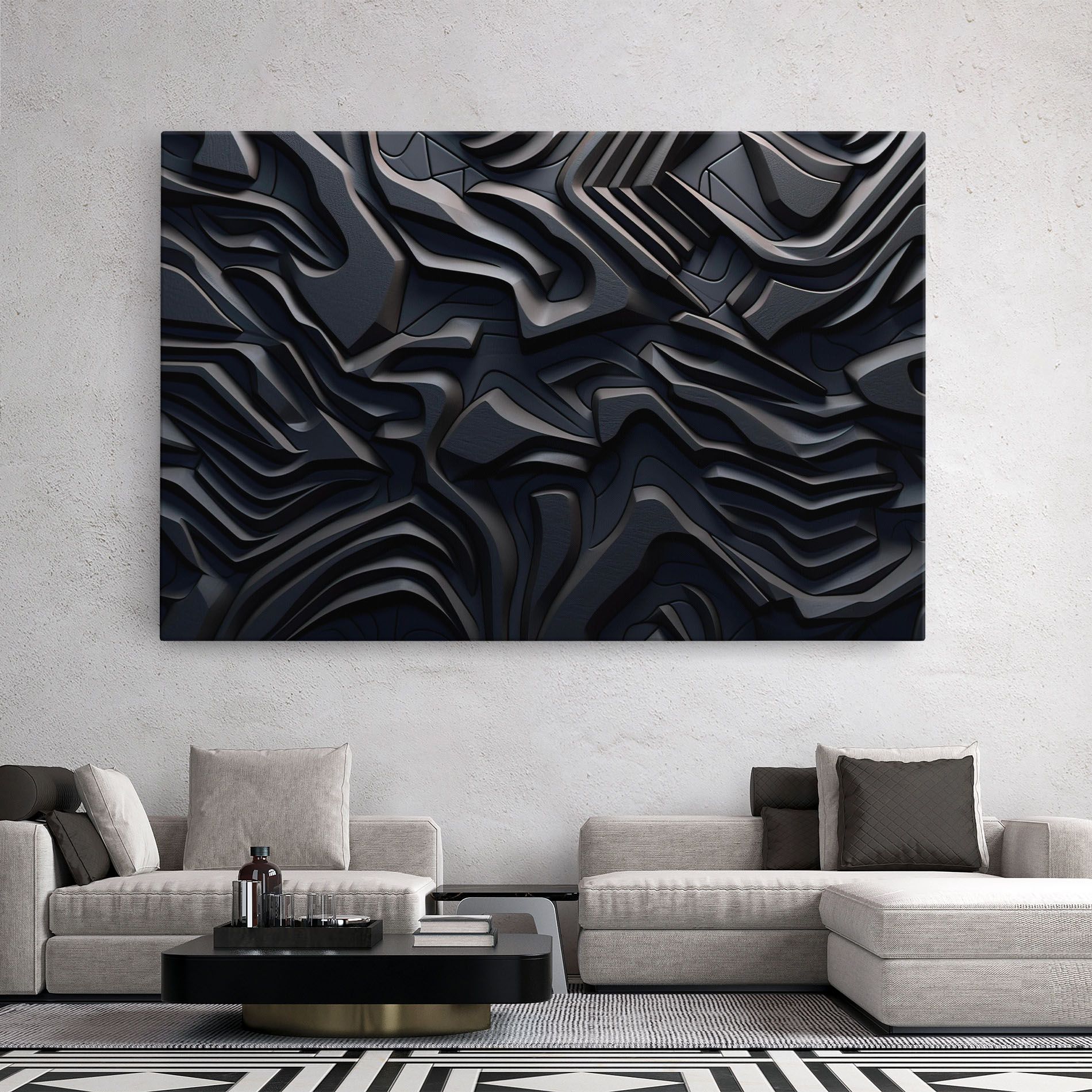 Black 3d Lines mockup 2