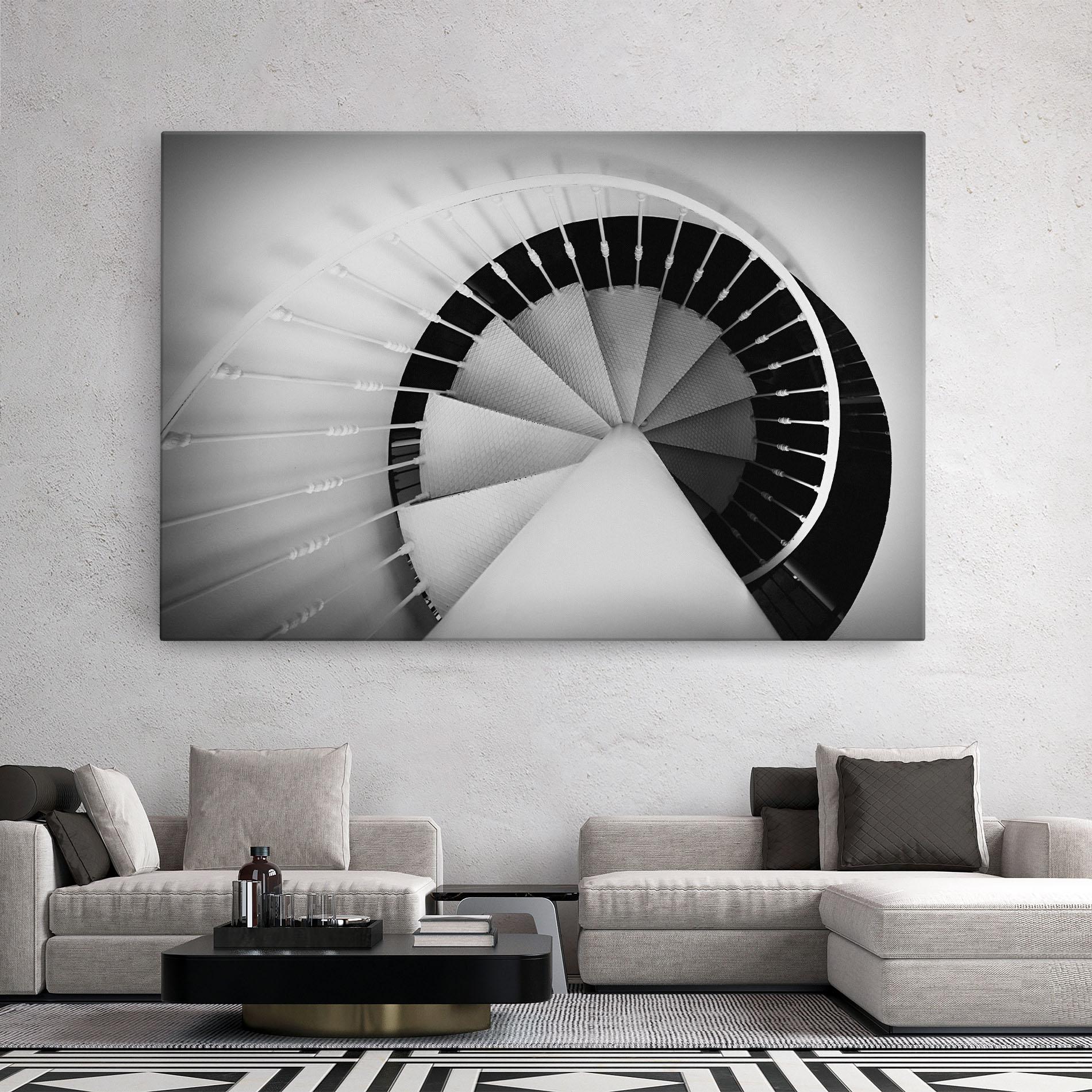Tablou Canvas Black Circle Stairs mockup 2