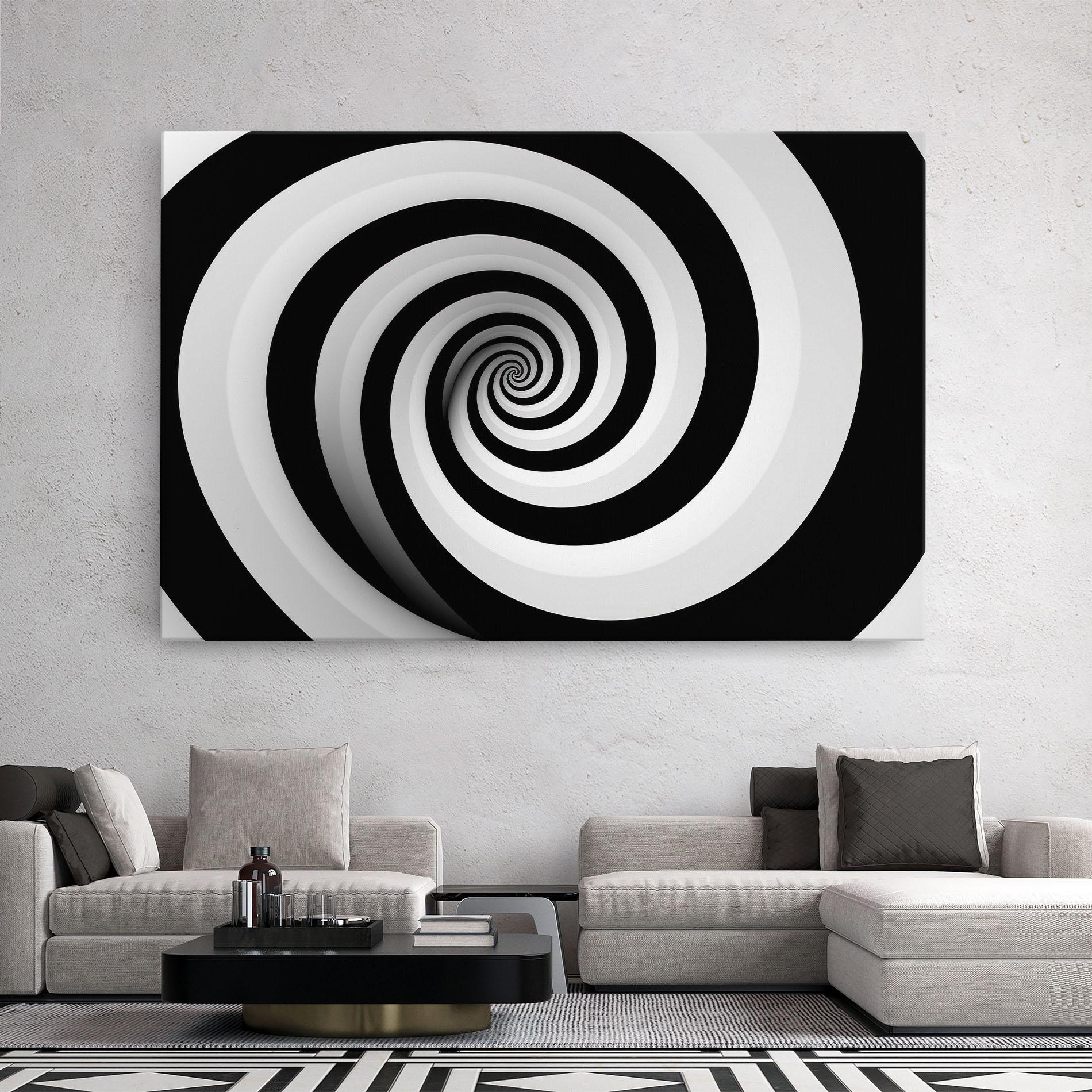 Tablou Canvas Black White Spiral mockup 2