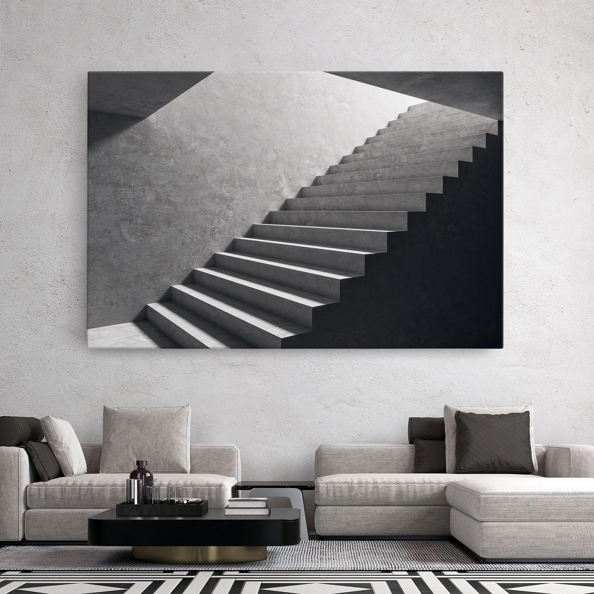 Tablou Canvas Concrete Stairs mockup 2